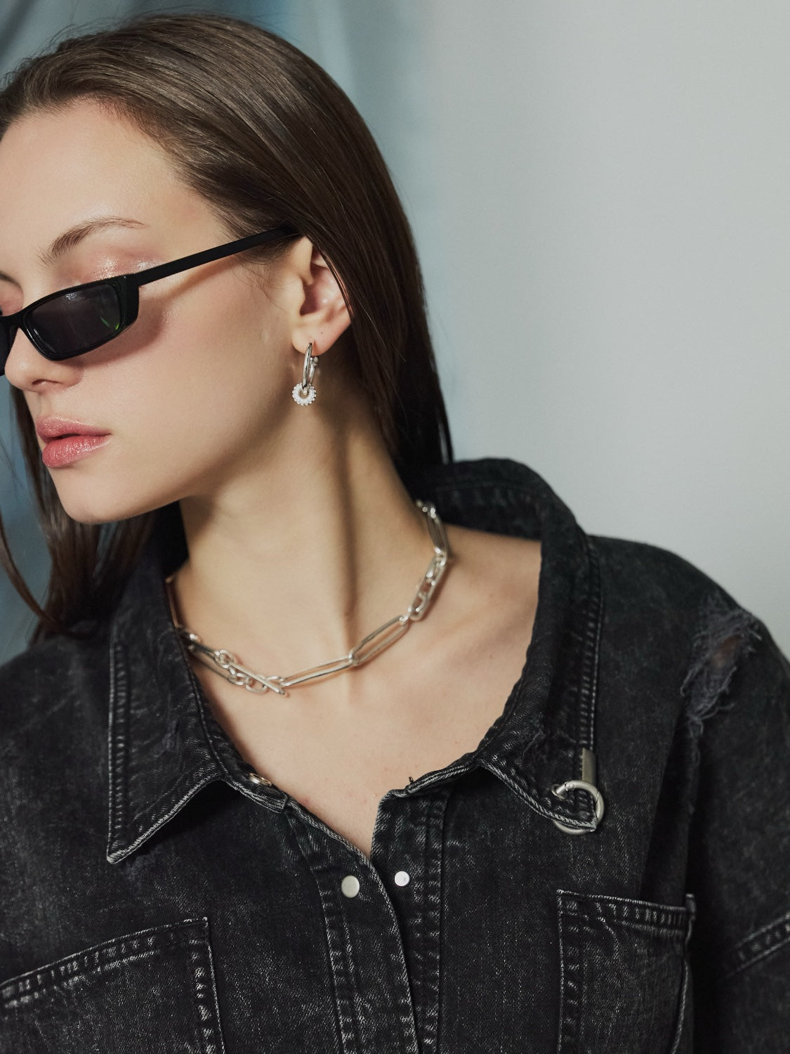 2WAY ダメージ DENIMシャツ