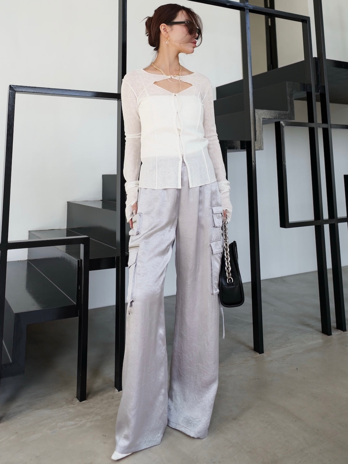 MODEL:159cm<br>COLOR:ホワイト