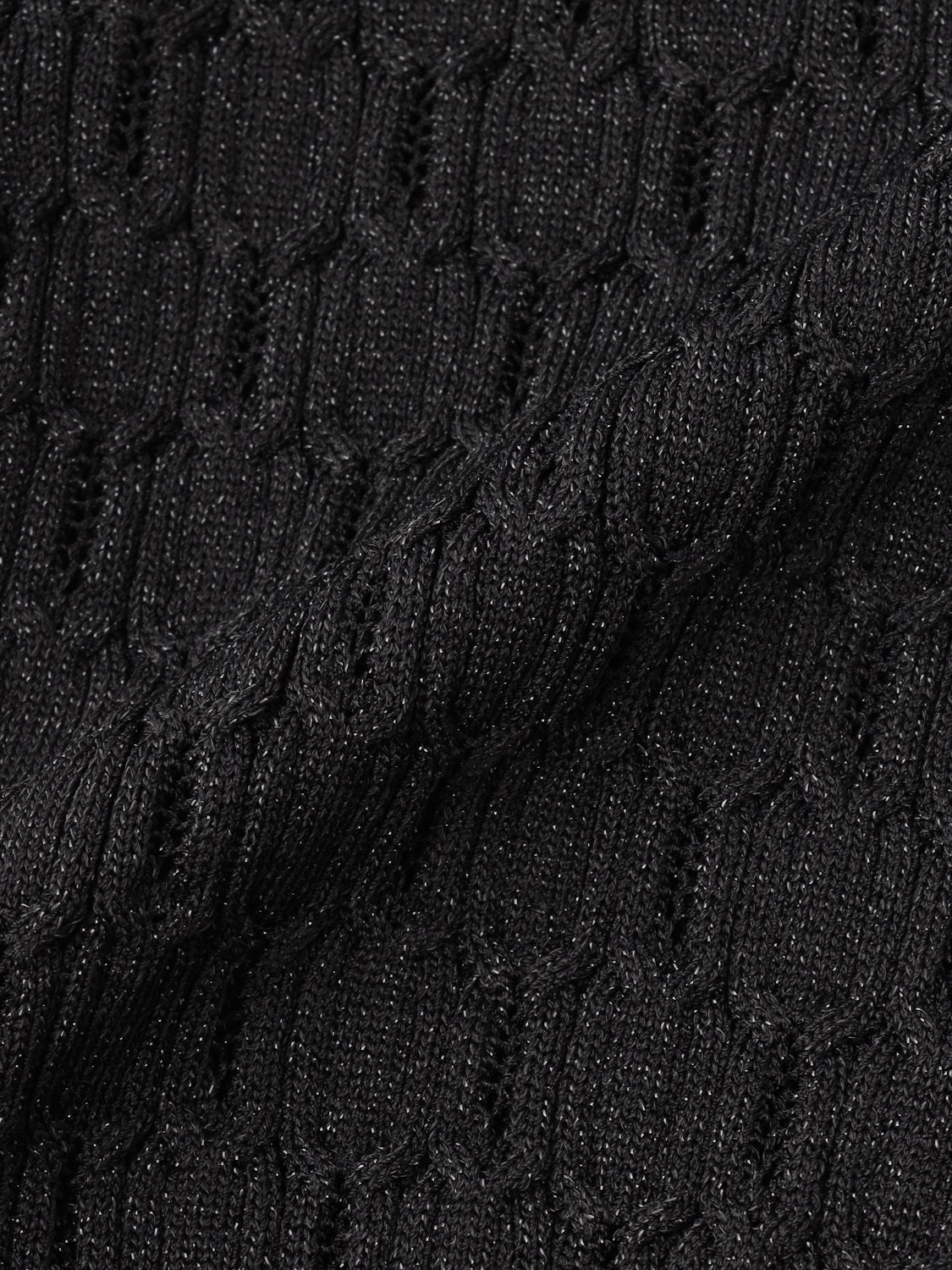 ラメ エンボス KNIT ポロシャツ