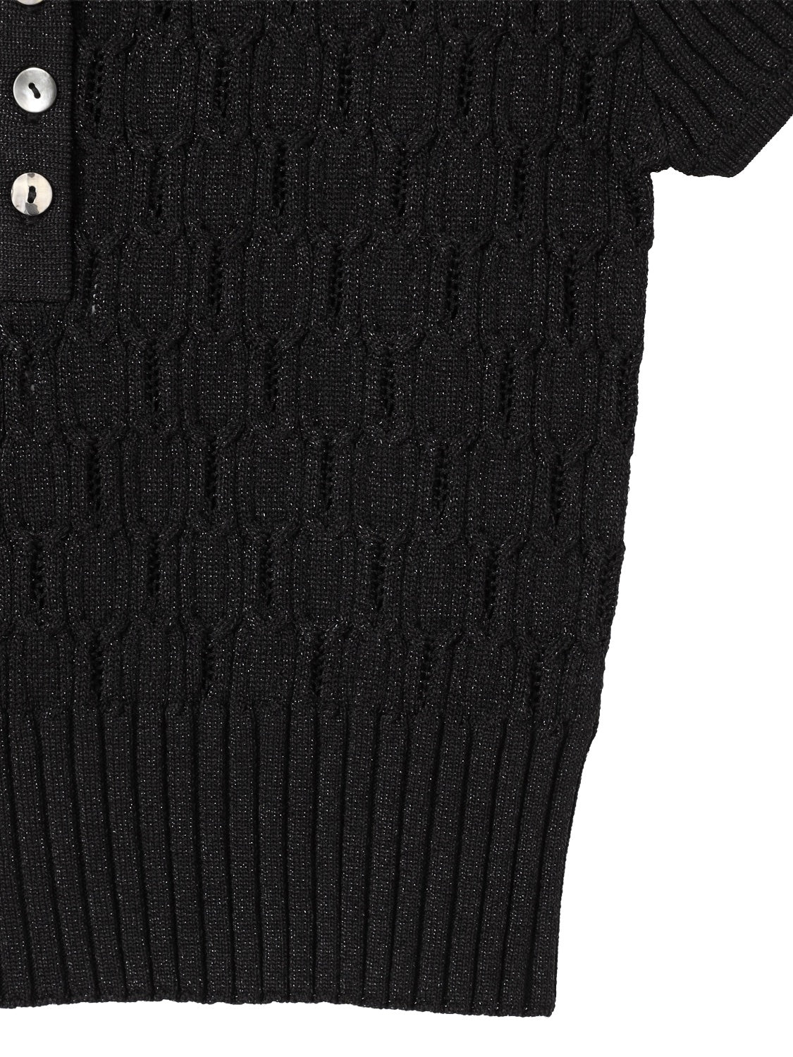 ラメ エンボス KNIT ポロシャツ