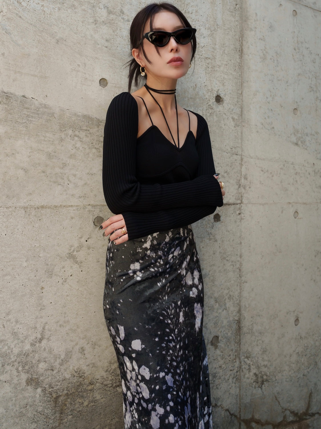 ストラップ ネック KNIT トップス