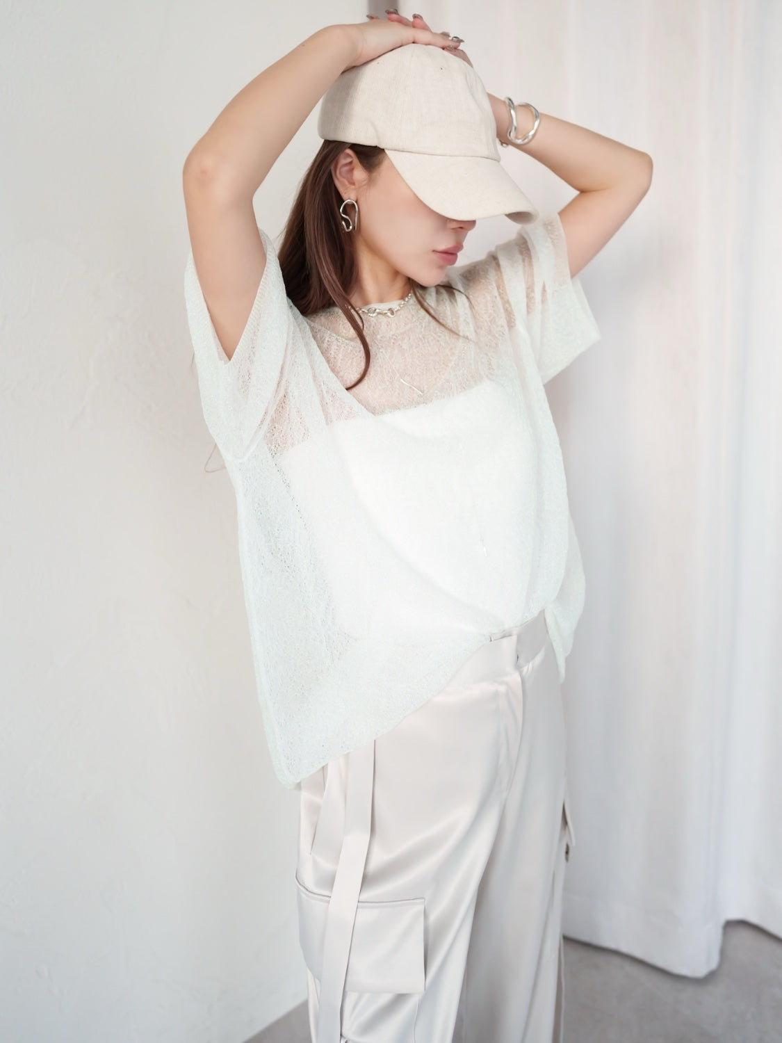 Sheer Knit Over T-shirt