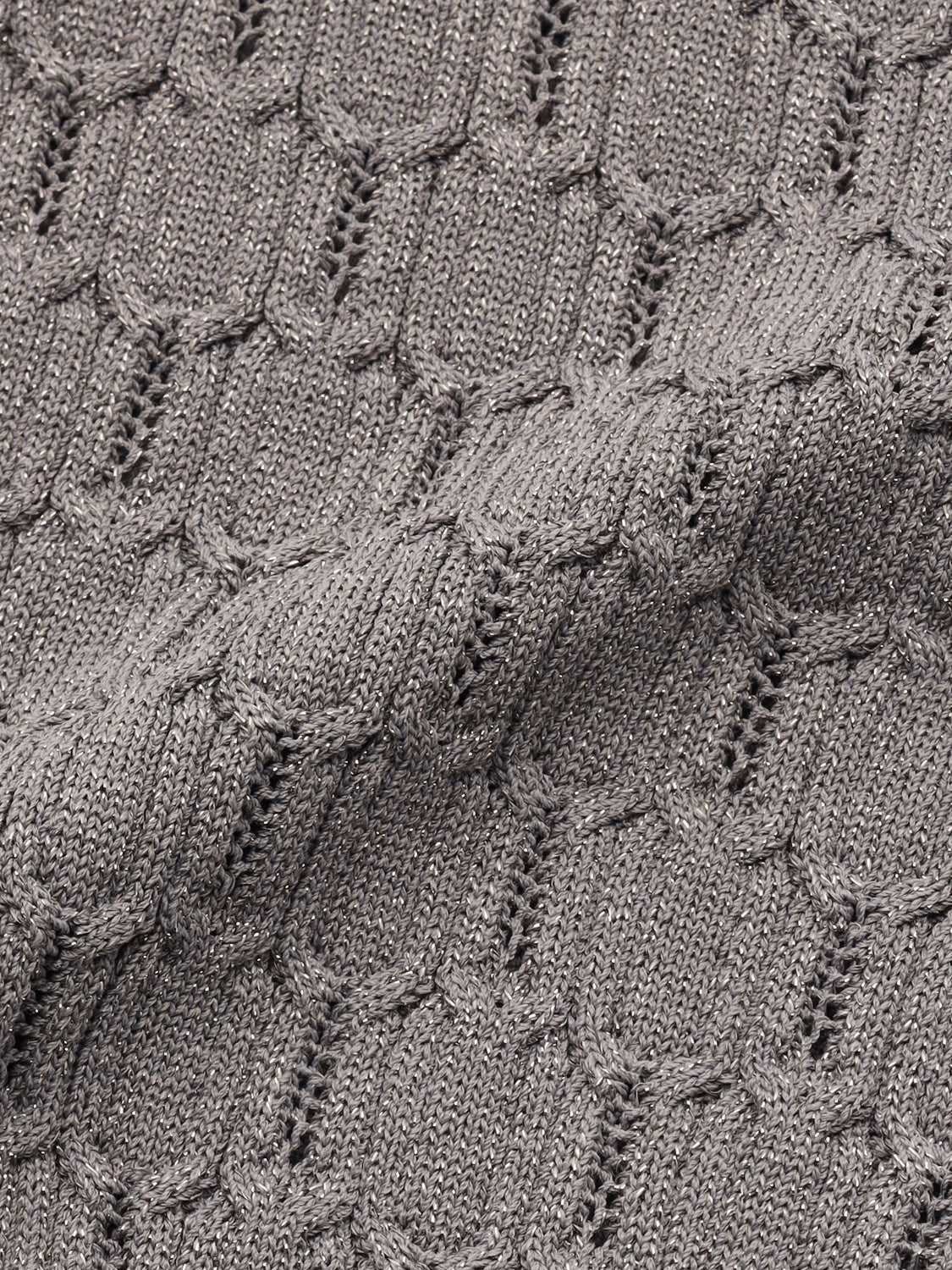 ラメ エンボス KNIT ポロシャツ