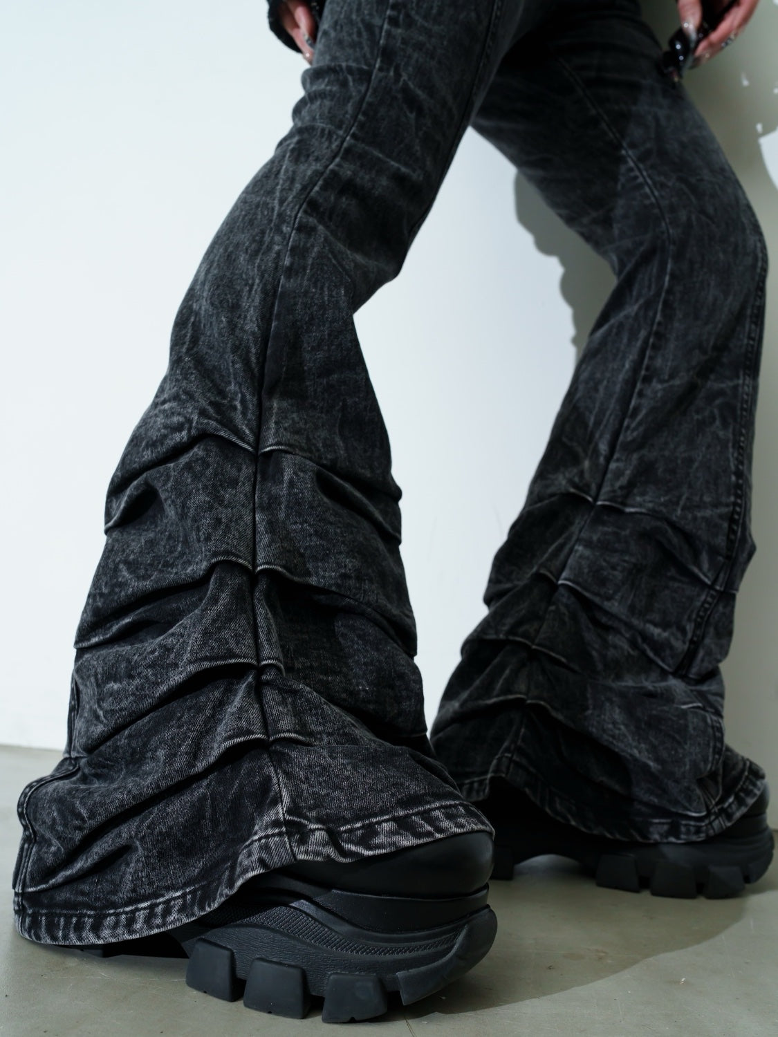 ヘムタック ストレッチ フレア DENIM