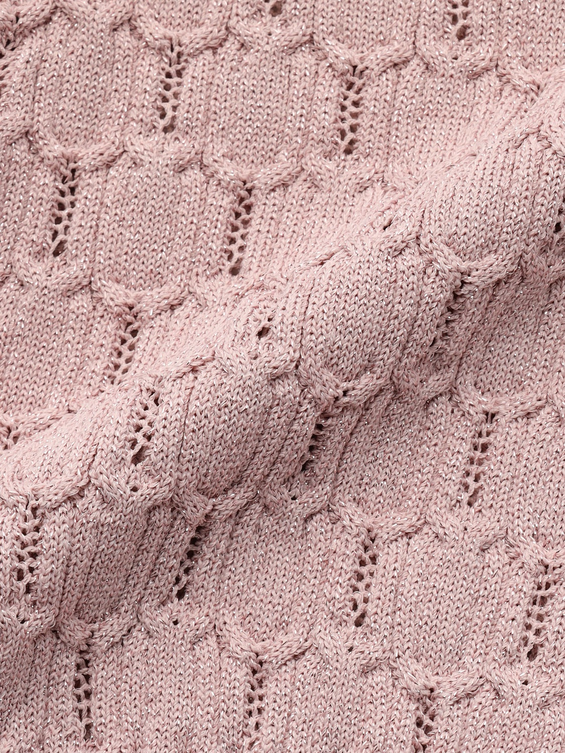 ラメ エンボス KNIT ポロシャツ