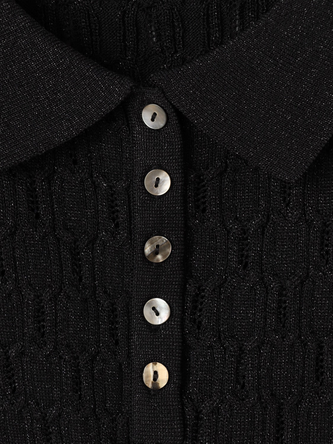 ラメ エンボス KNIT ポロシャツ