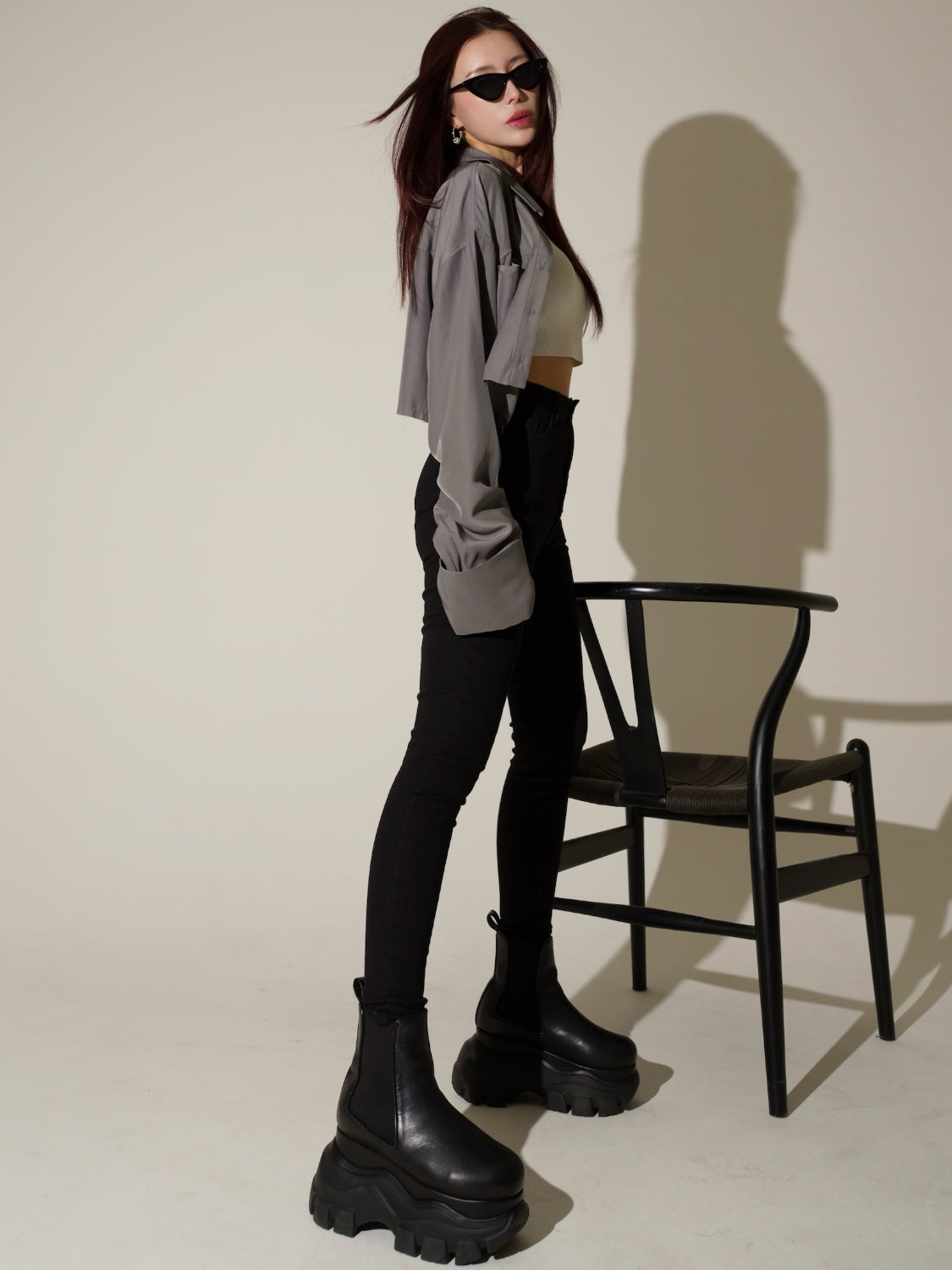 カットオフ Cropped ブラウス