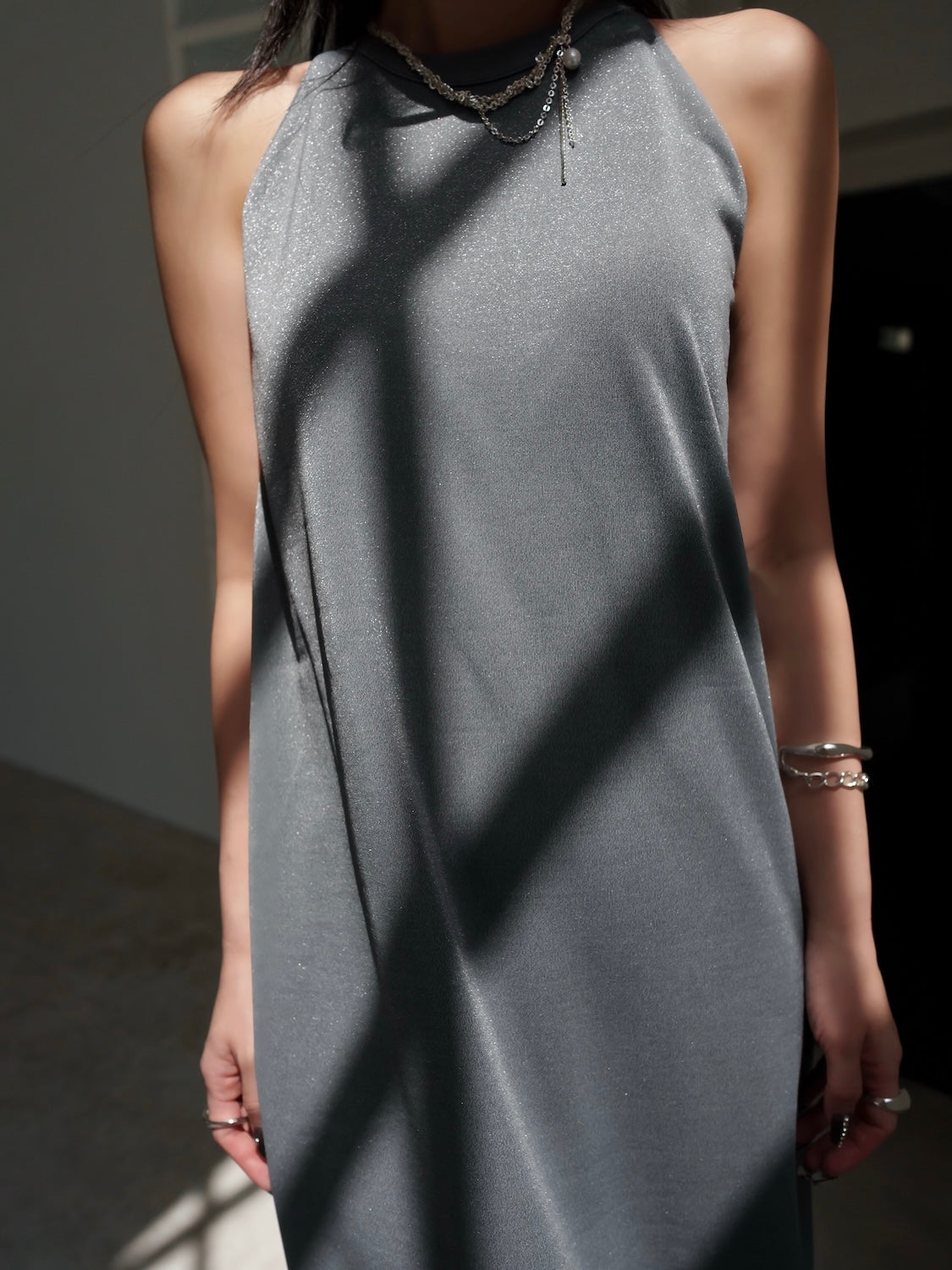 Basic ラメ カットソー ワンピース