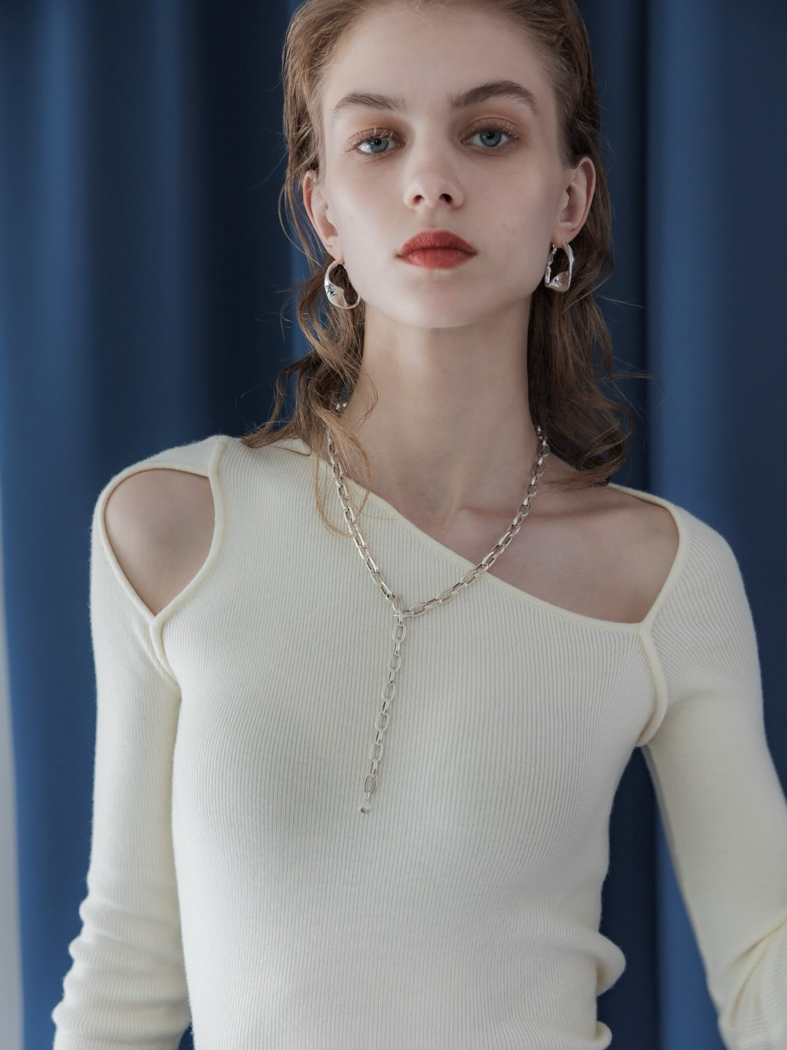 Asymmetrical Long-sleeve Knit