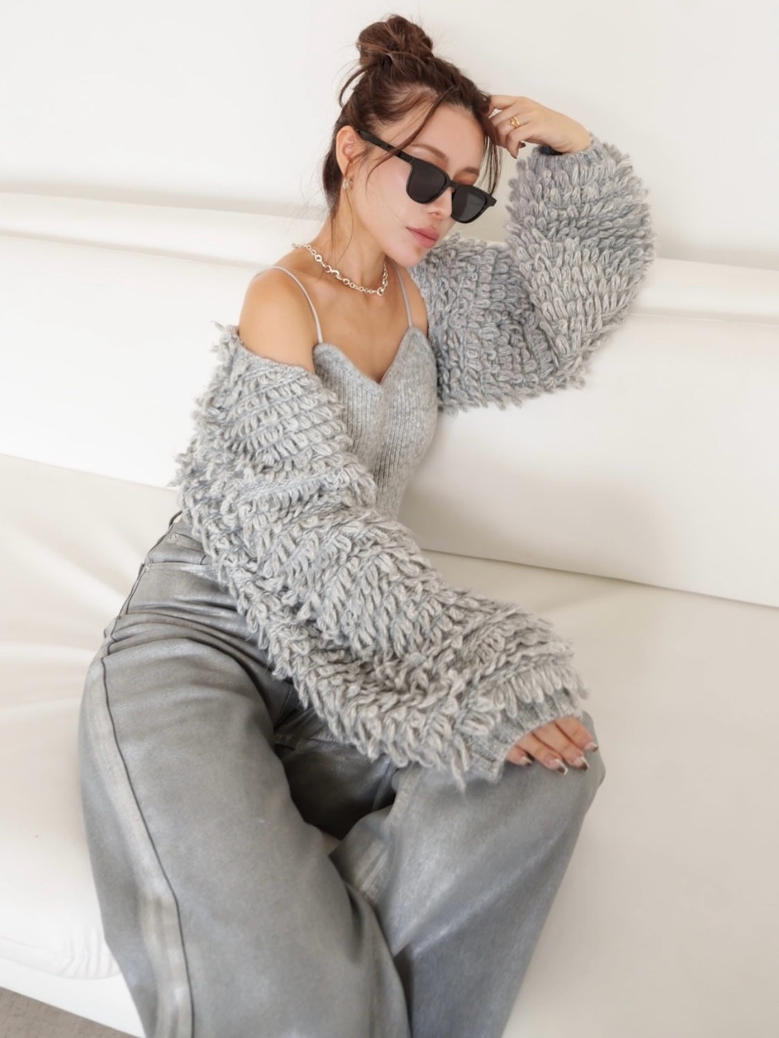 MODEL:159cm<br>COLOR:グレージュ