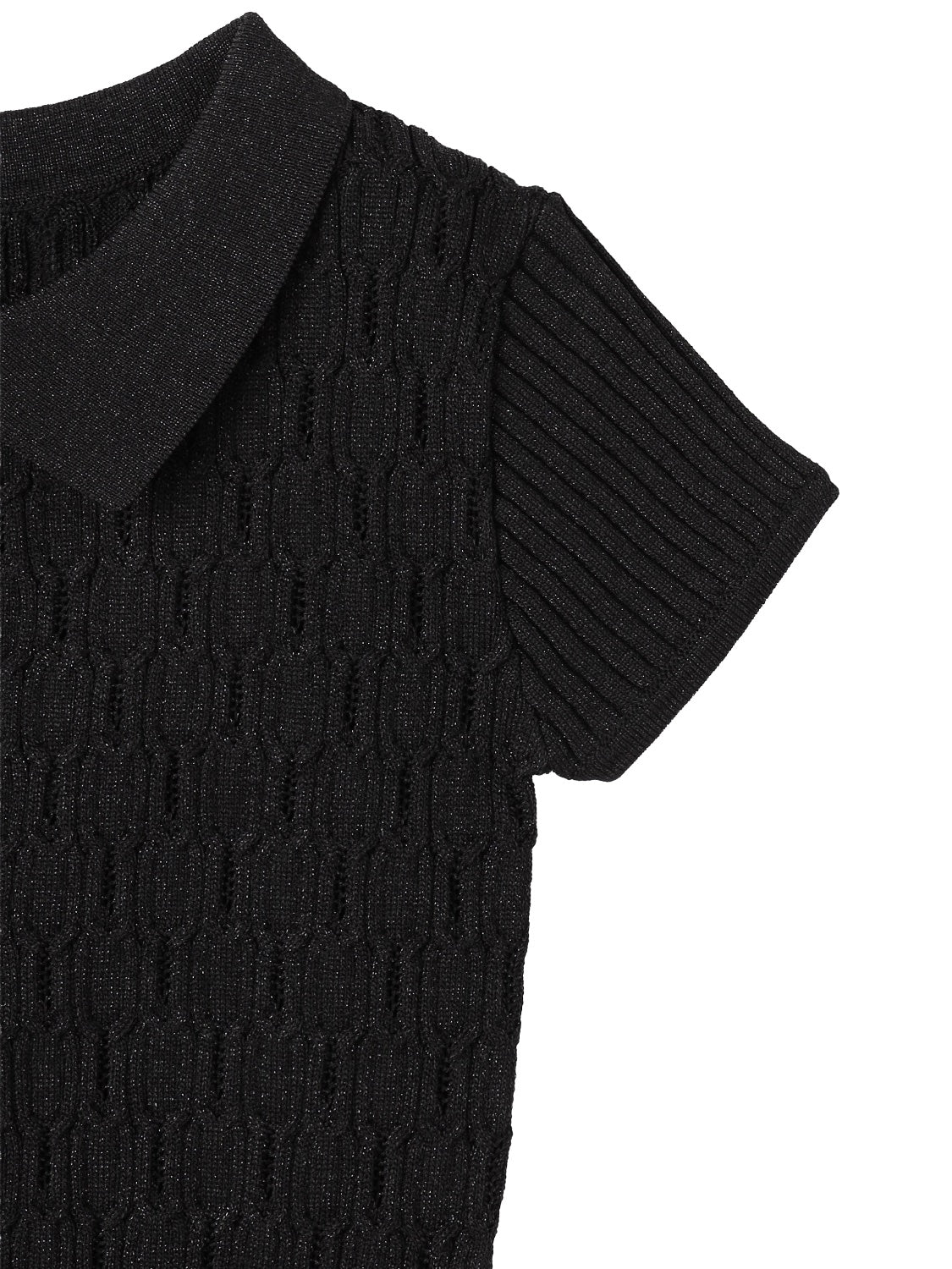 ラメ エンボス KNIT ポロシャツ