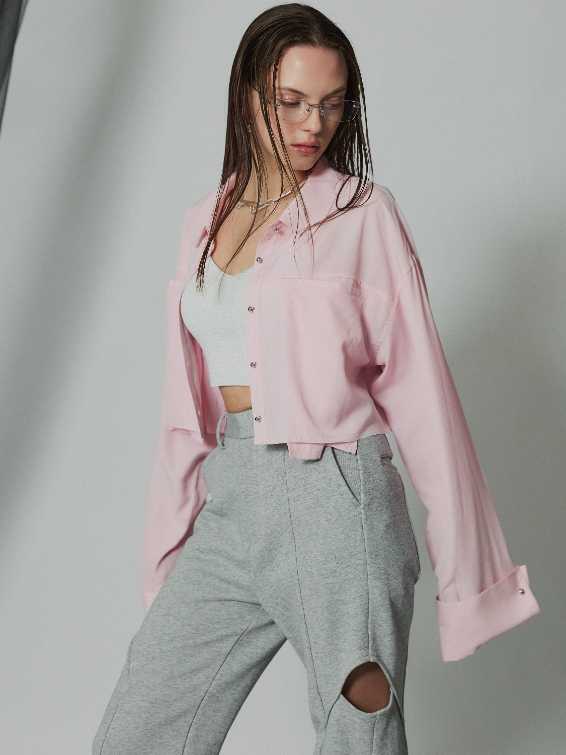 カットオフ Cropped ブラウス