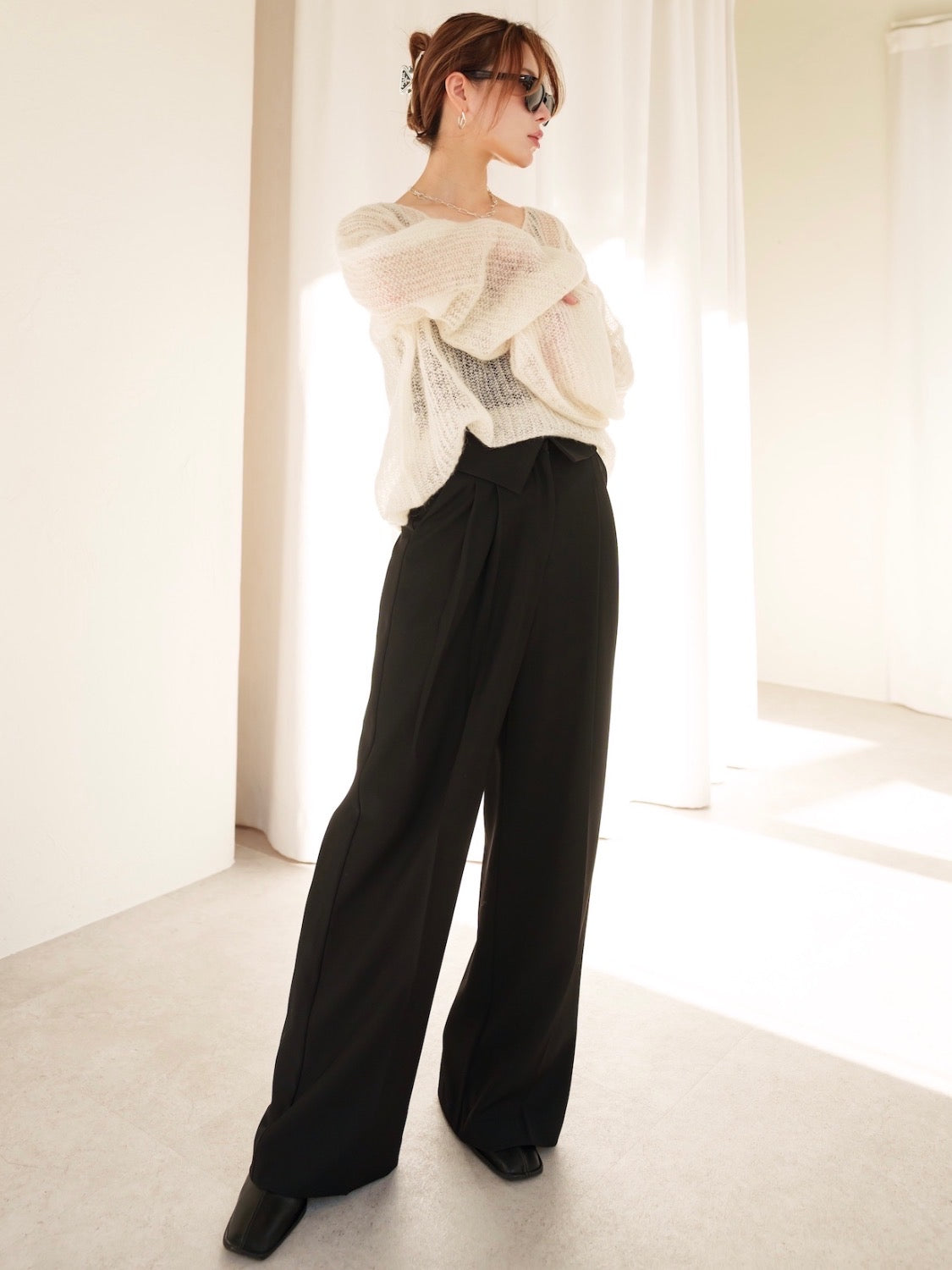 Design Waist Wide Pants