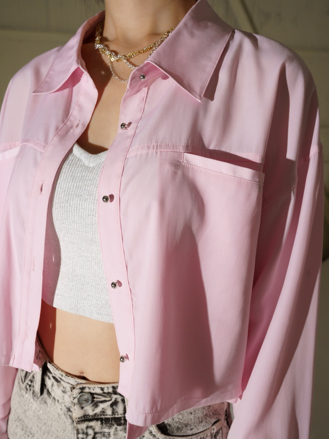 カットオフ Cropped ブラウス