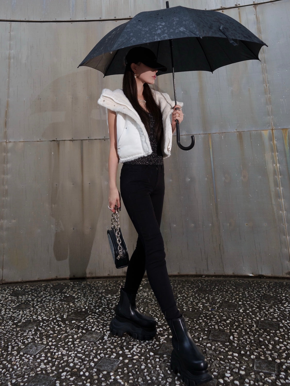 2Way リバーシブル ショート Fur ベスト