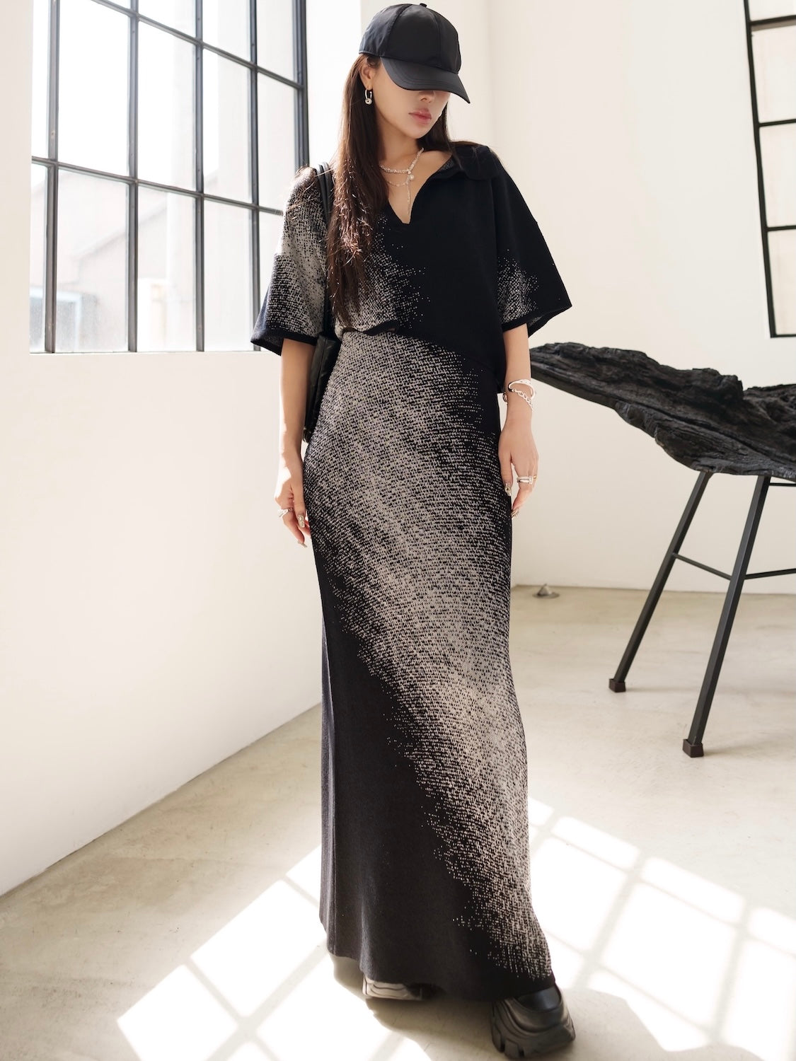 グラデーション ラメ KNIT スキッパー Set-up