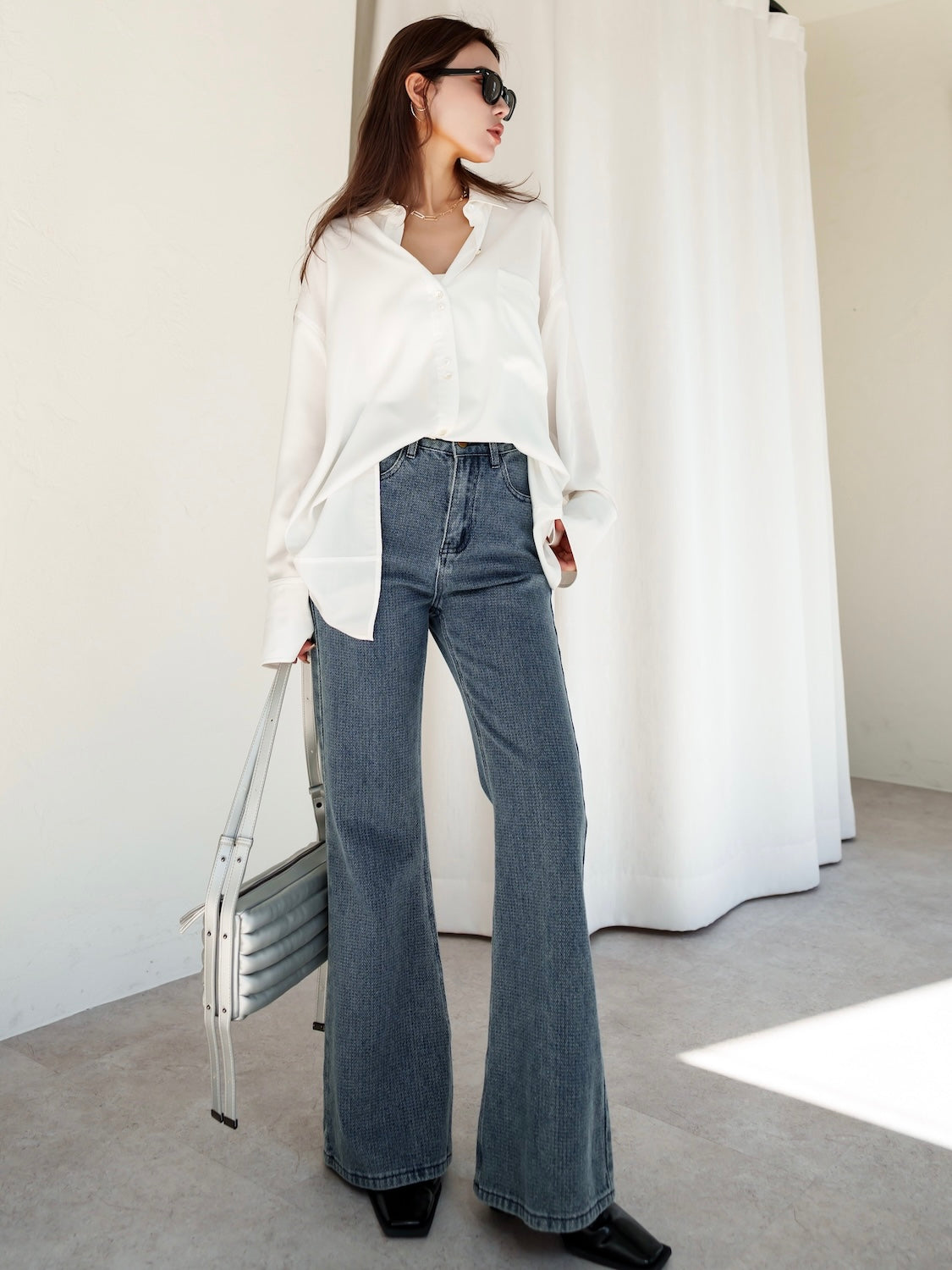 Texture デニム フレアパンツ