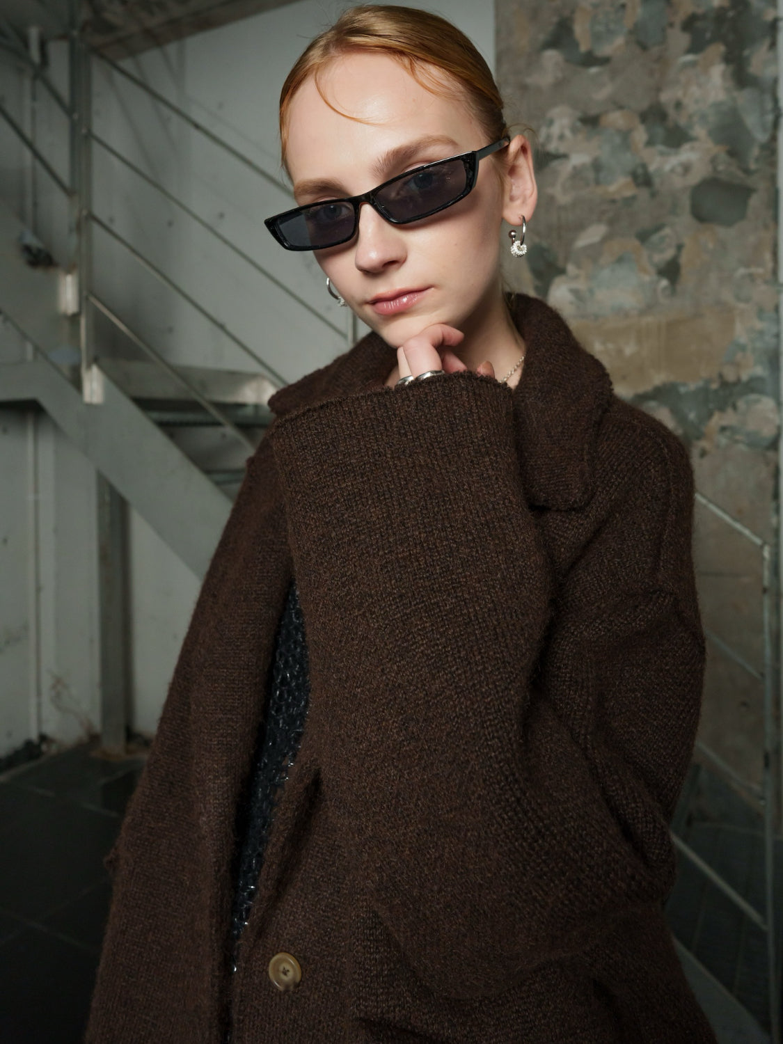メルトンライク KNIT オーバーコート