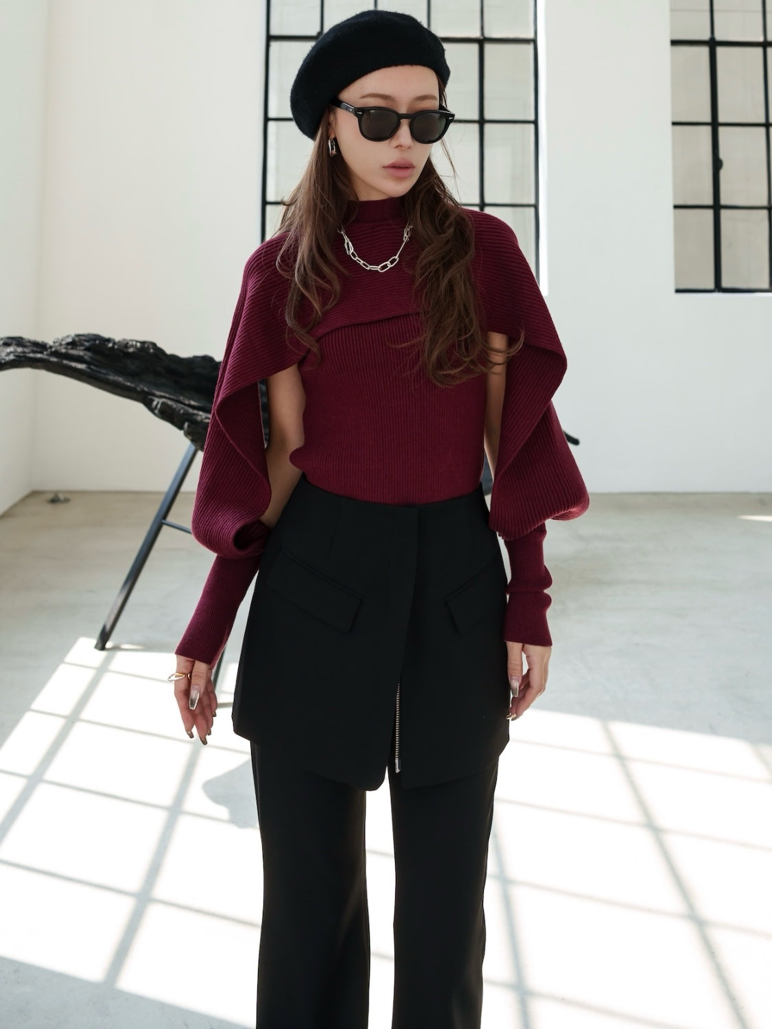 Cape Docking Knit Tops