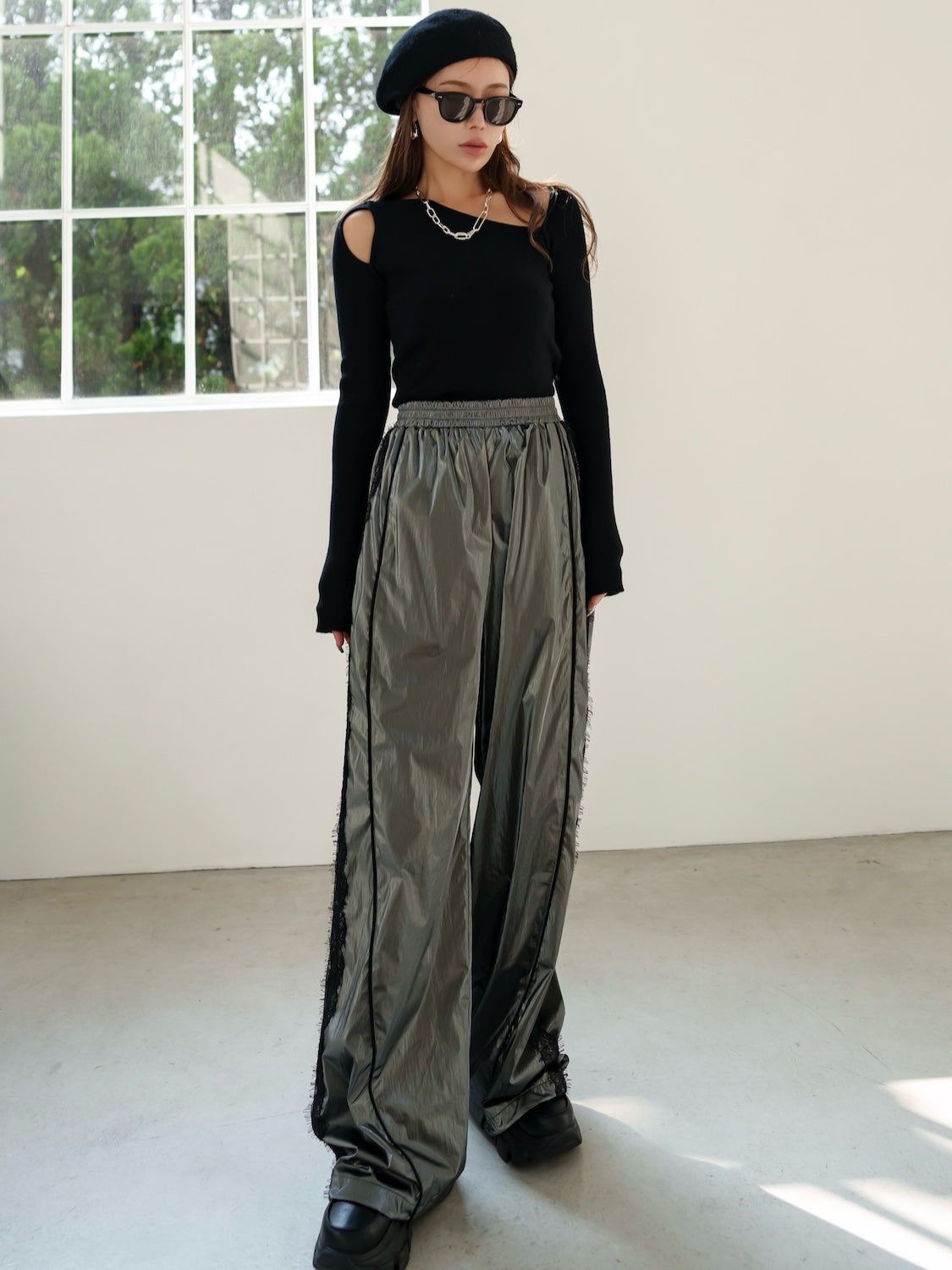 Asymmetrical Long-sleeve Knit