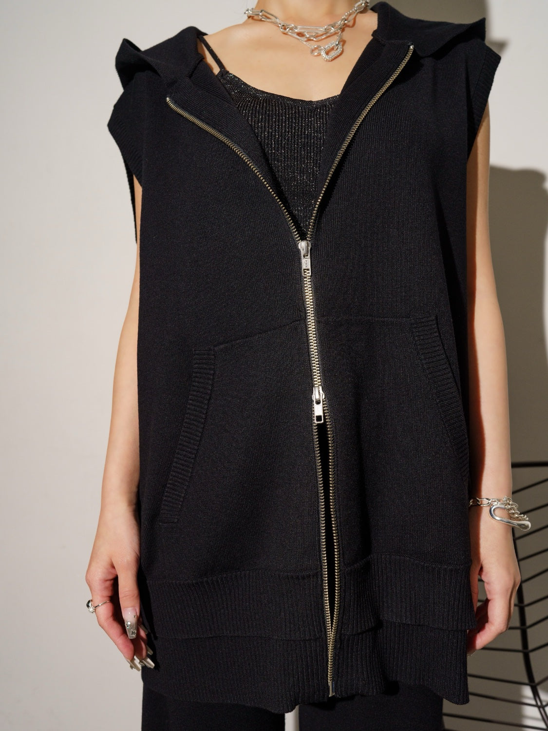 レイヤーライク フーディー KNIT セットアップ