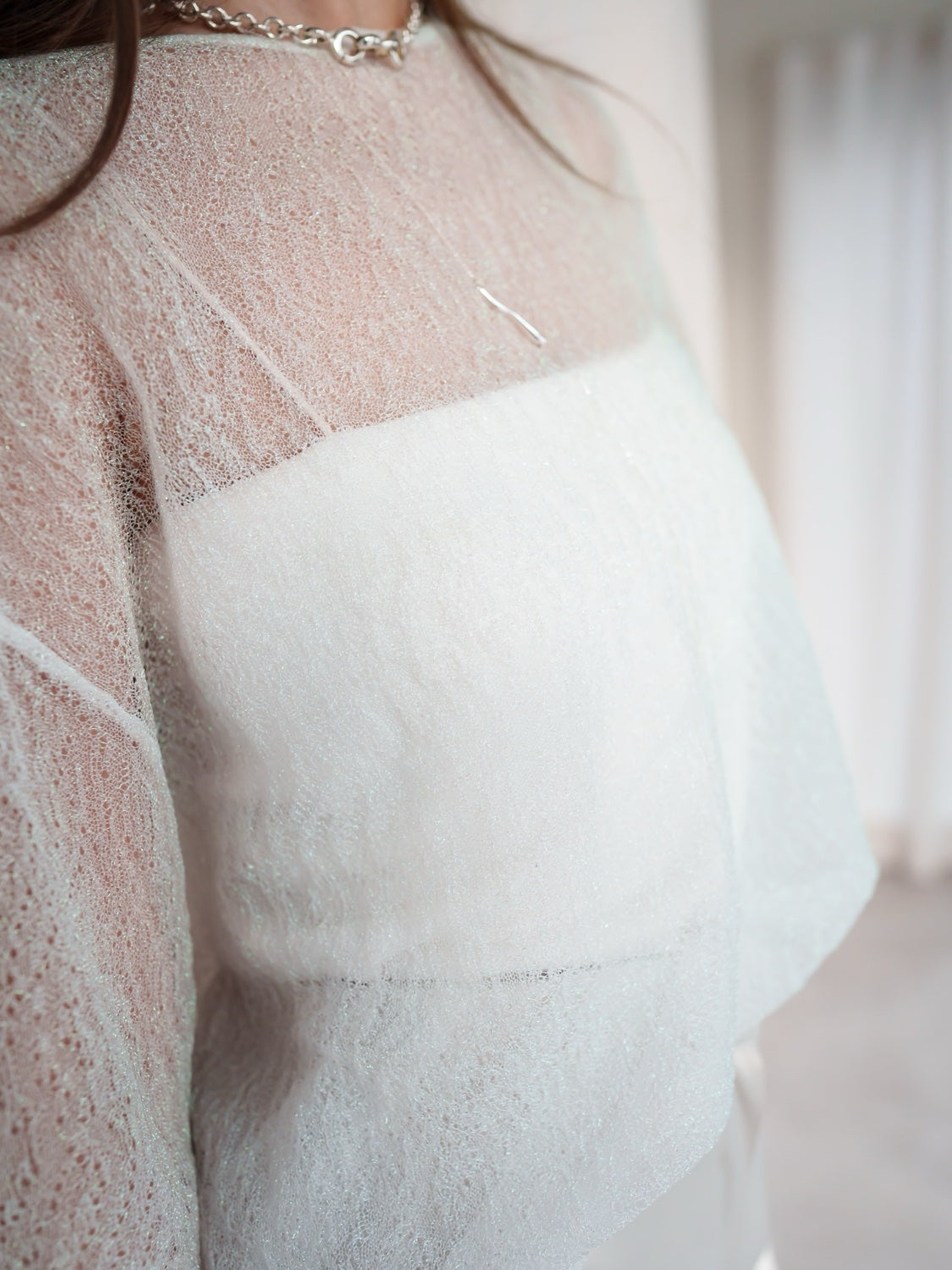 Sheer Knit Over T-shirt