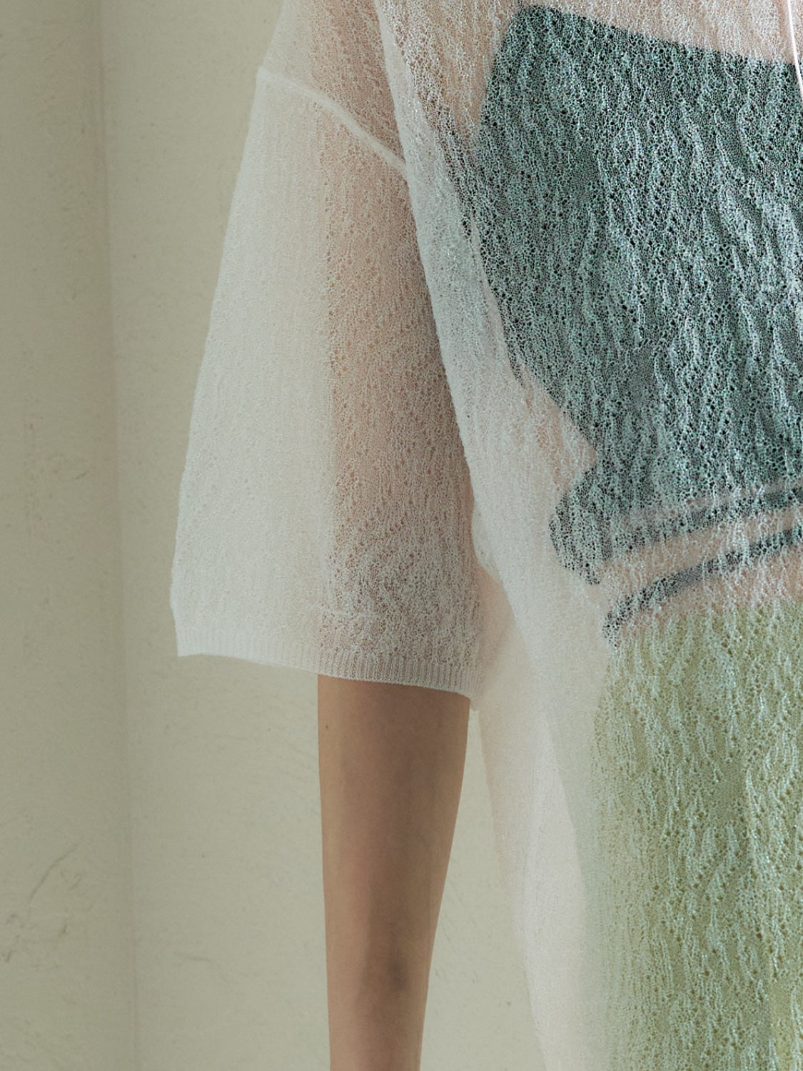 Sheer Knit Over T-shirt