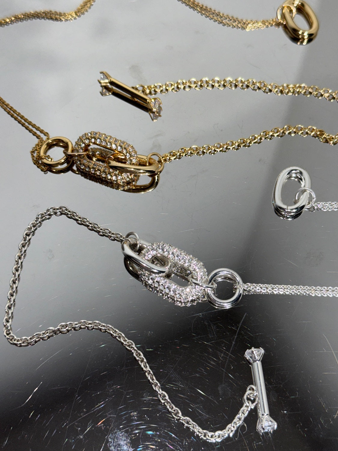 Oval Link レイヤード チェーンネックレス