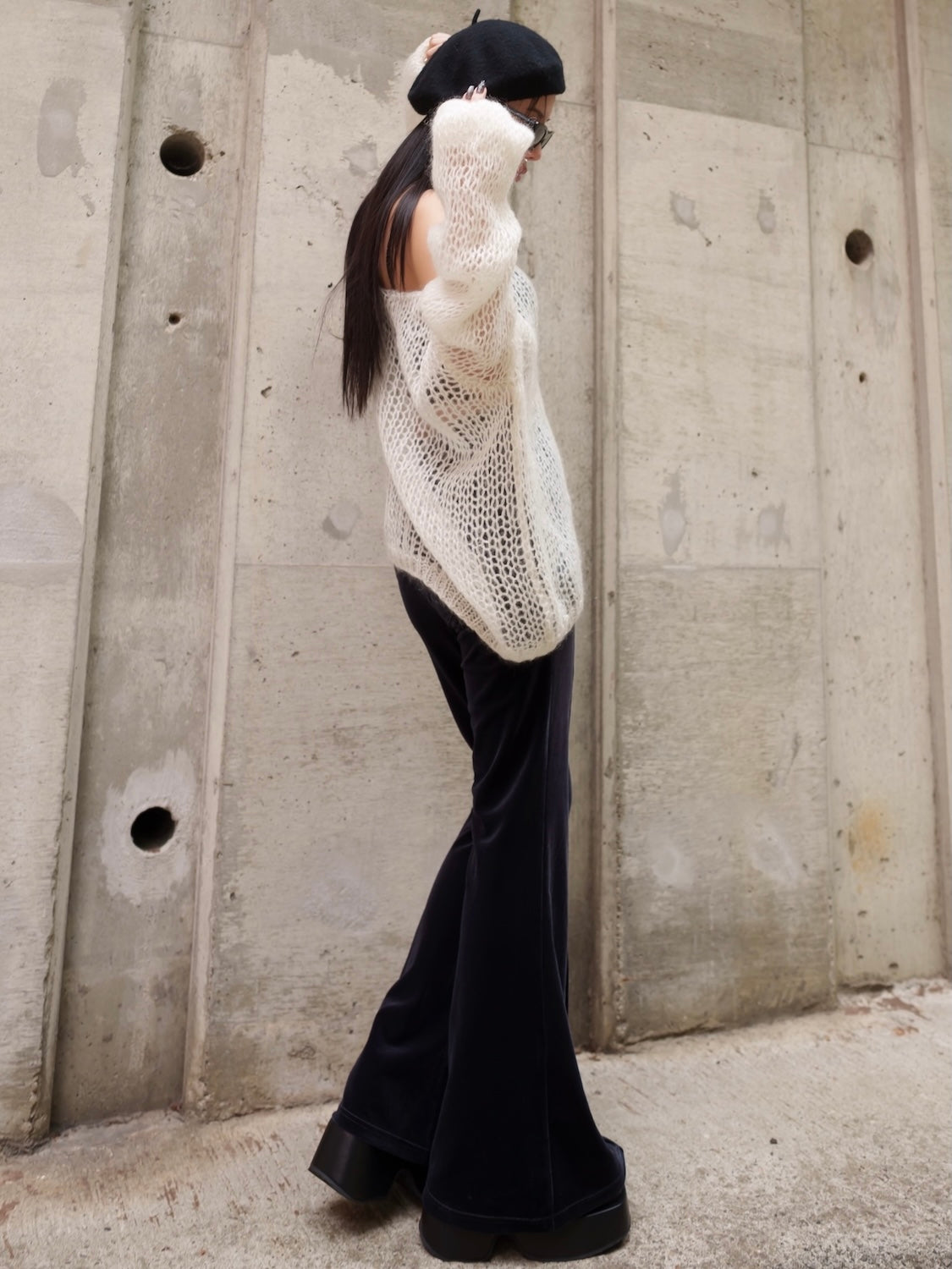 Relax フレア ベロアパンツ