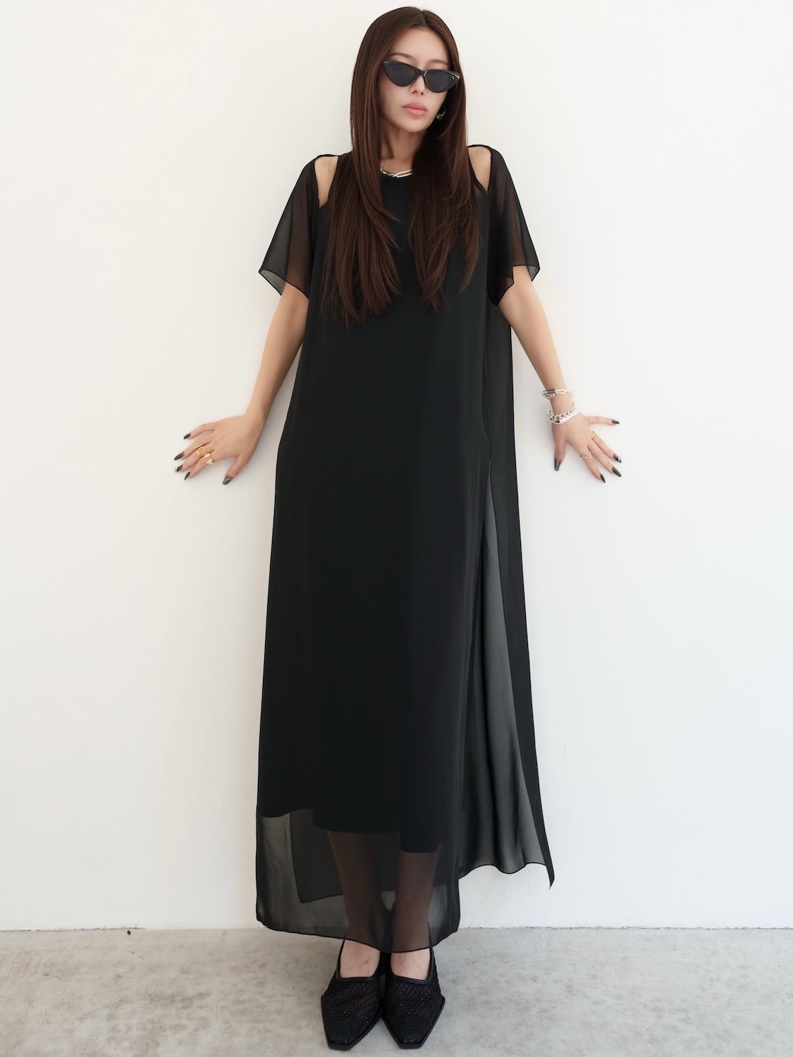 オフショルダー Sheer ワンピース