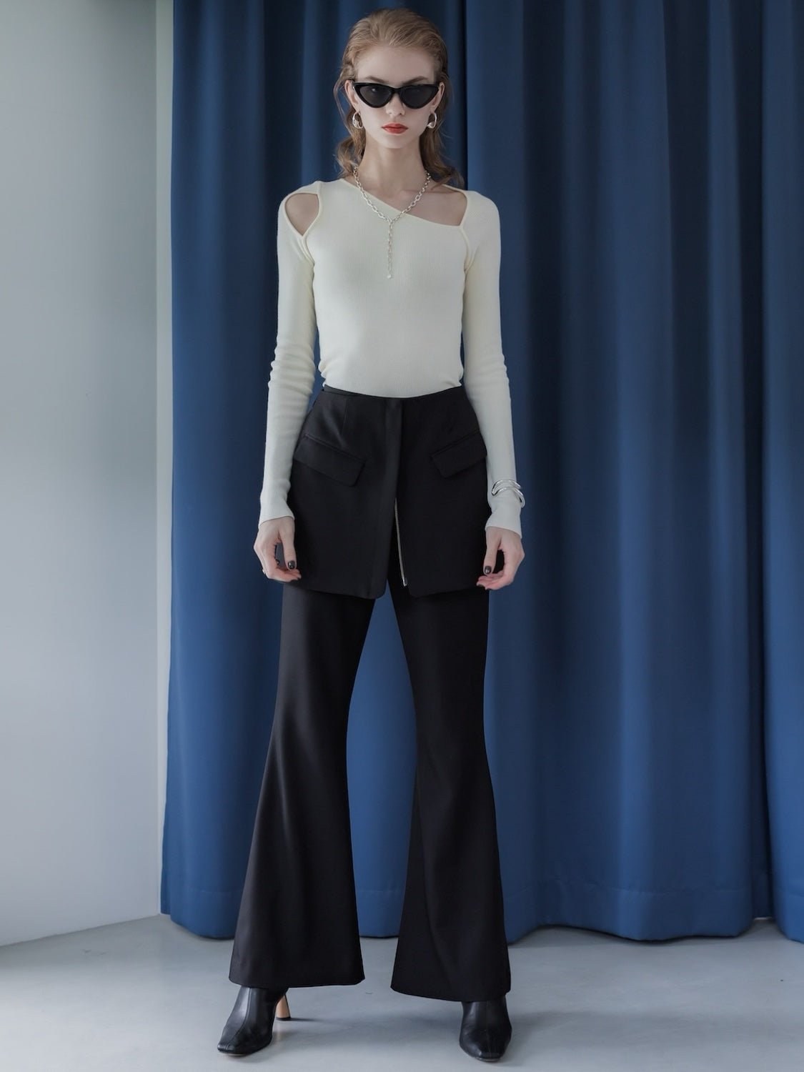 Asymmetrical Long-sleeve Knit