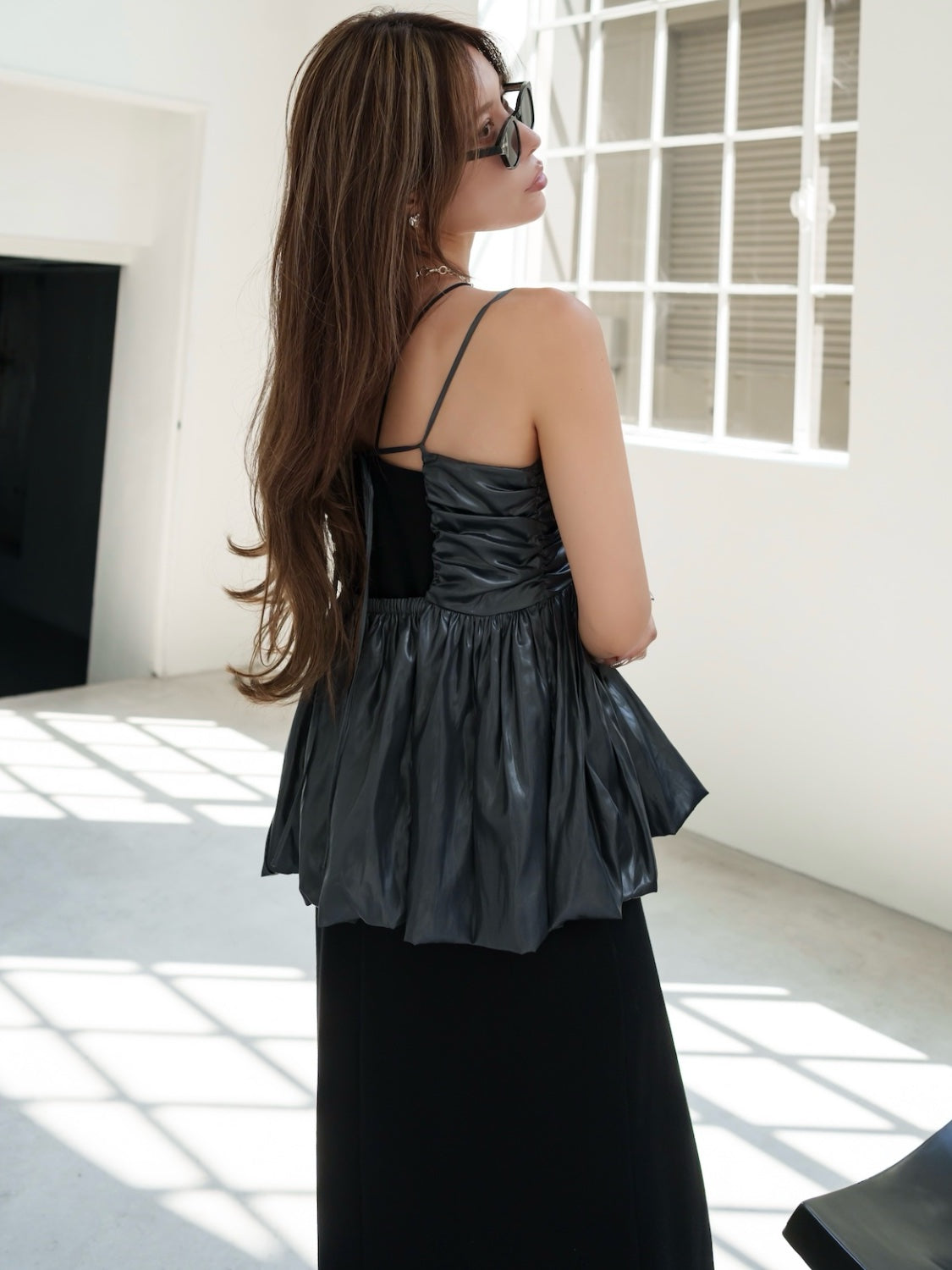 レザーライク ぺプラム Camisole