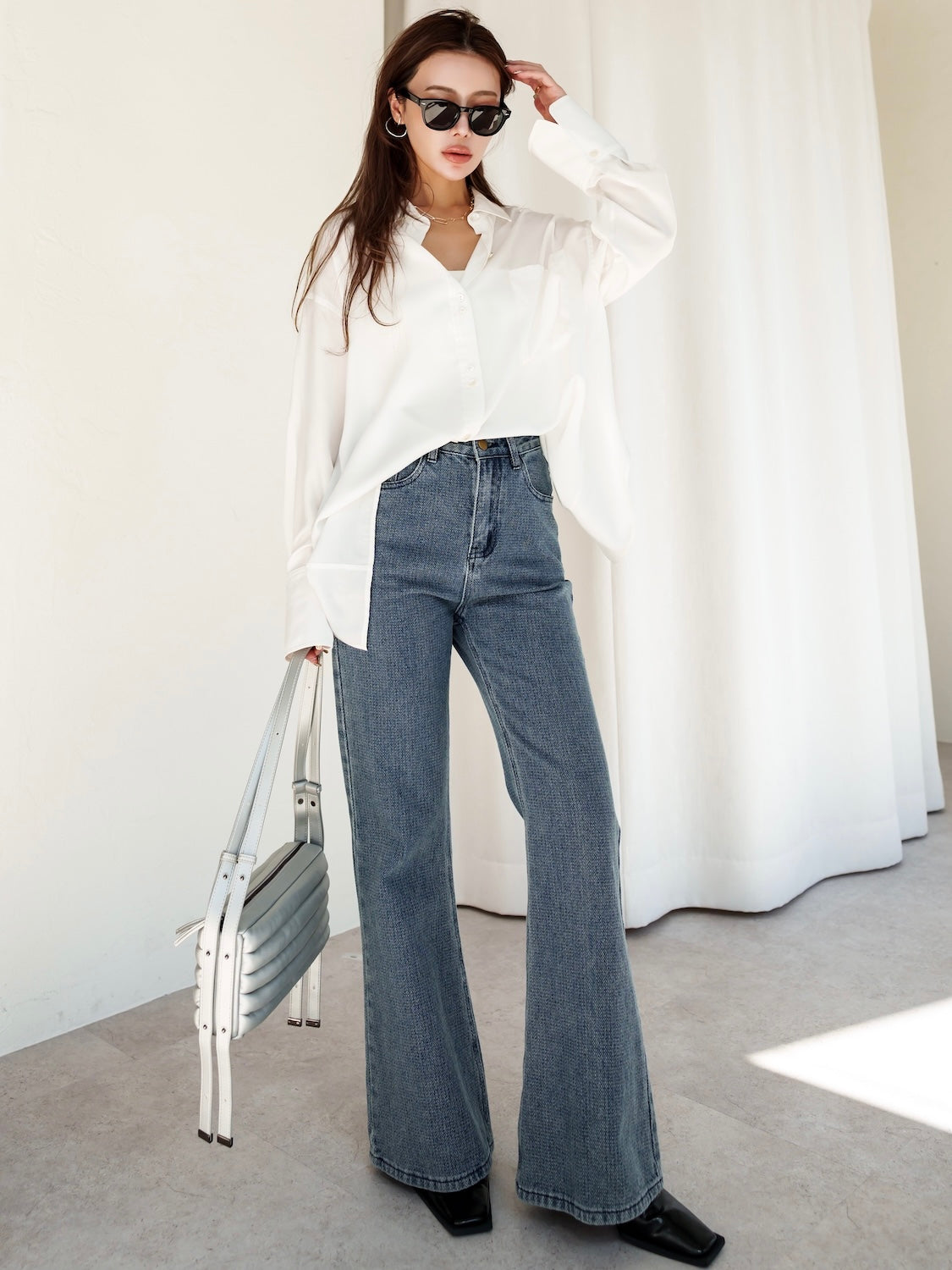 Texture デニム フレアパンツ