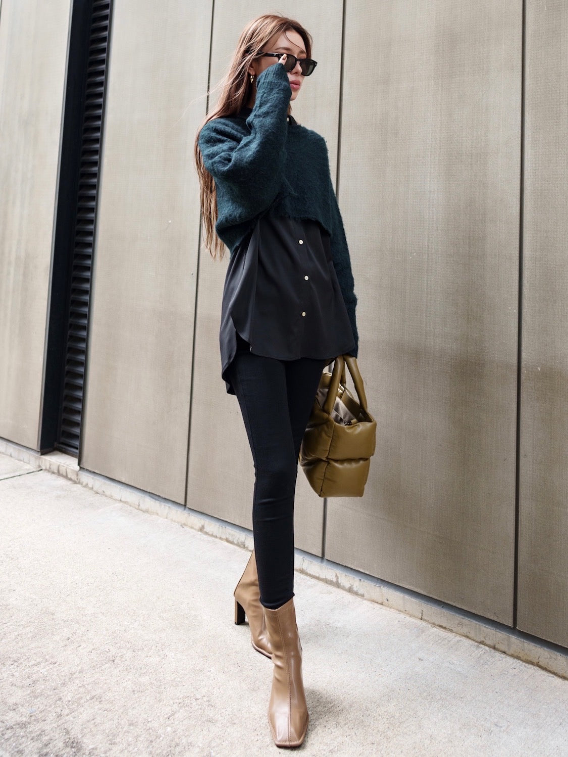 Eco-leather スクエア ショートブーツ