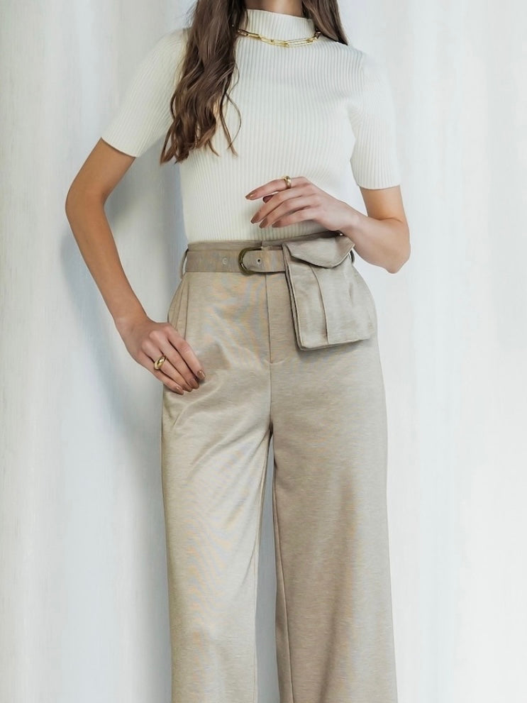 モックネック ハーフスリーブ Tops