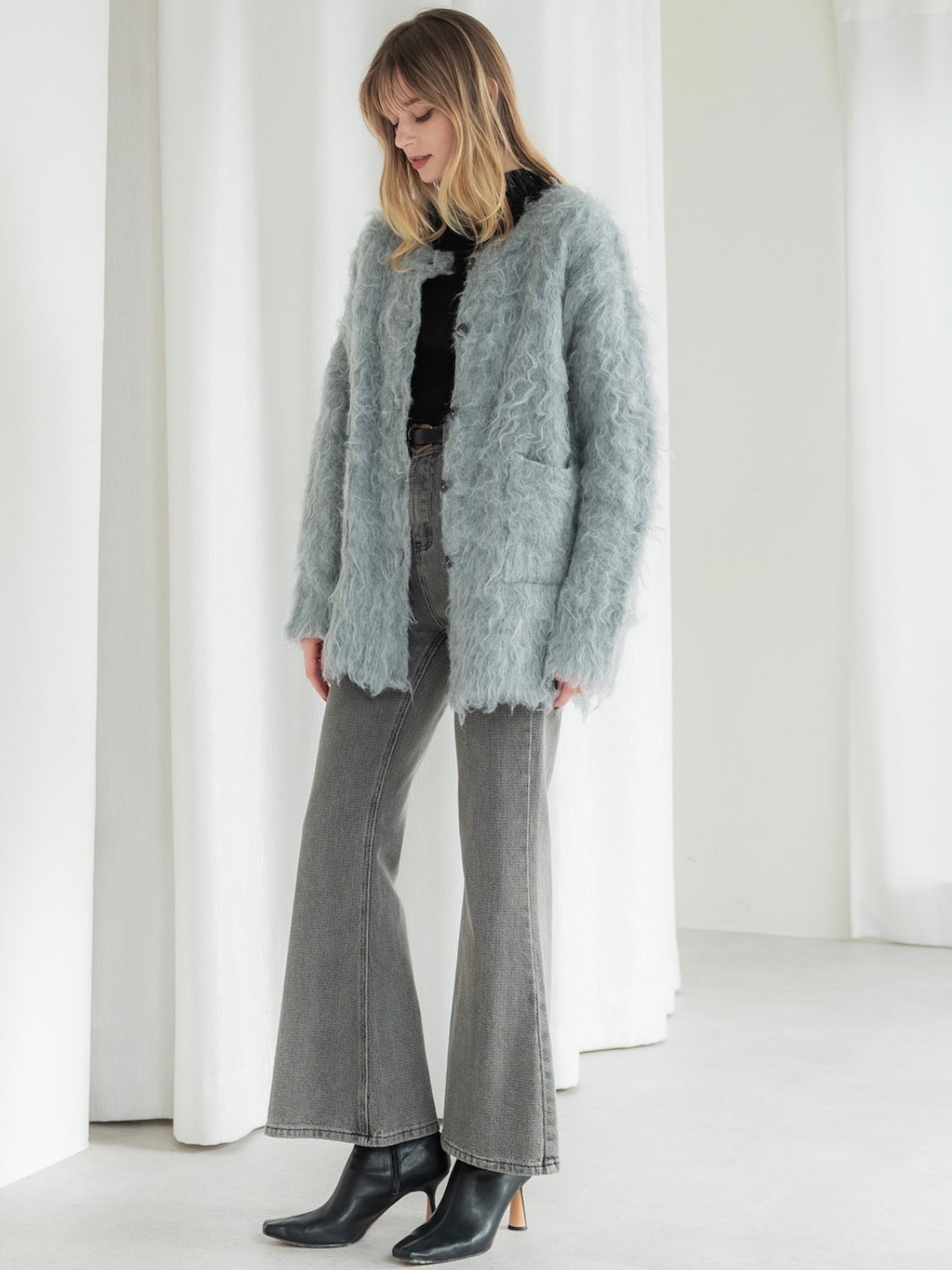 Wool Fur Cardigan