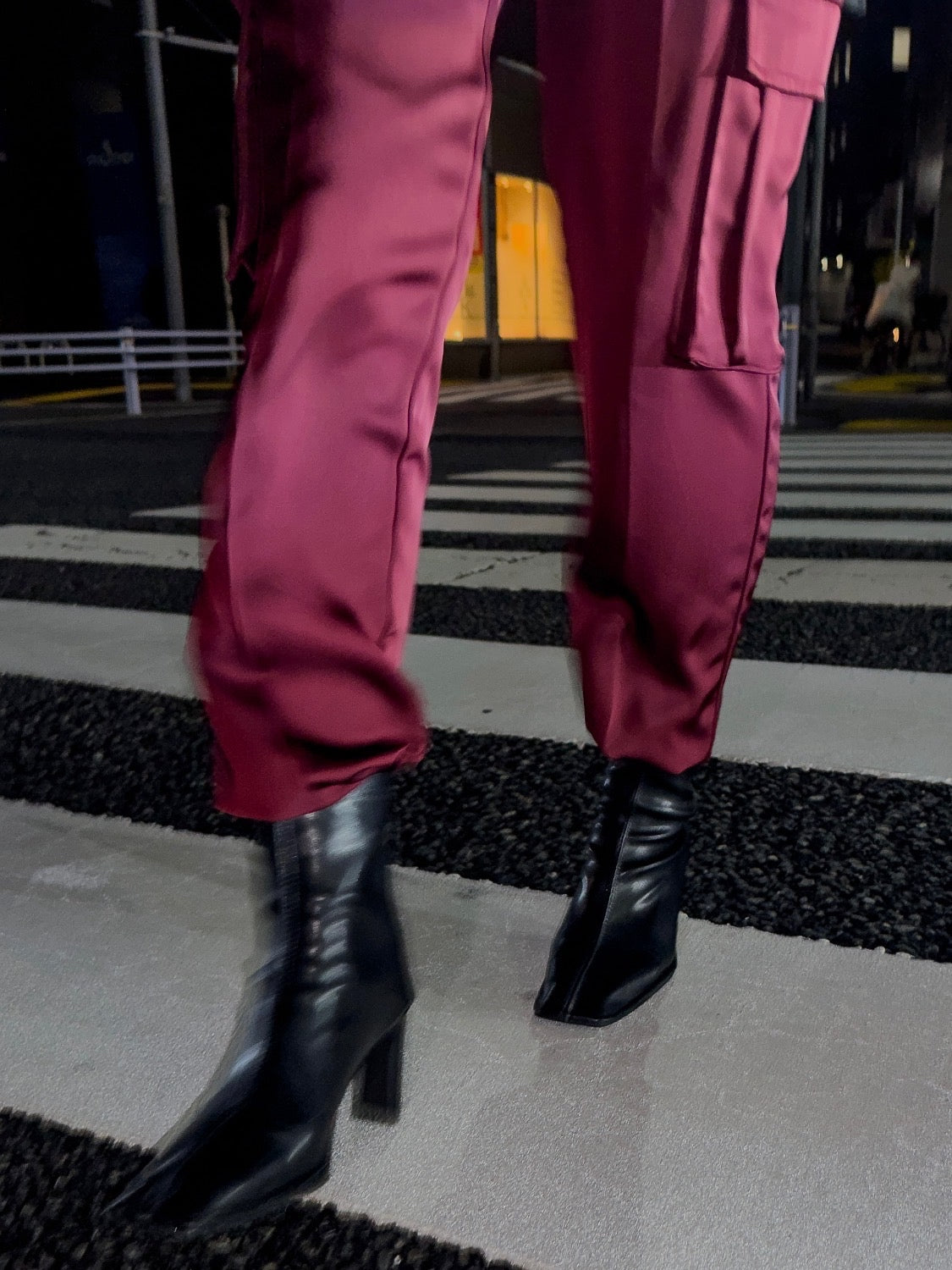 Eco-leather スクエア ショートブーツ