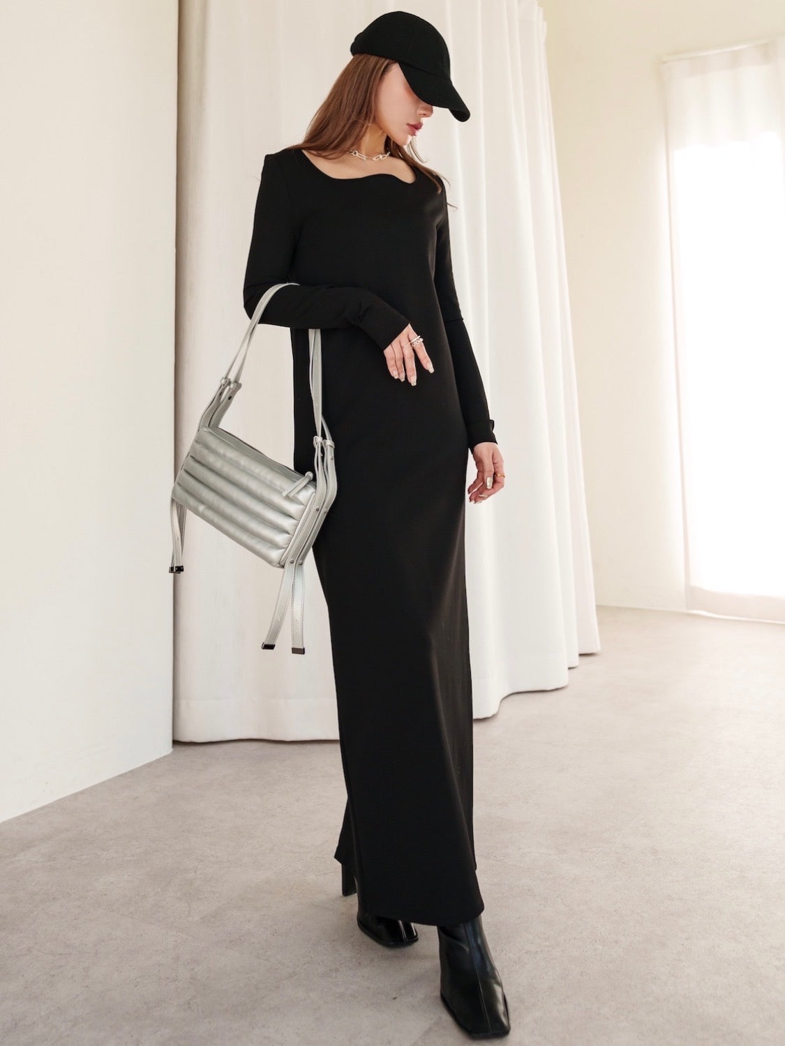 Wave ネック ワンピース