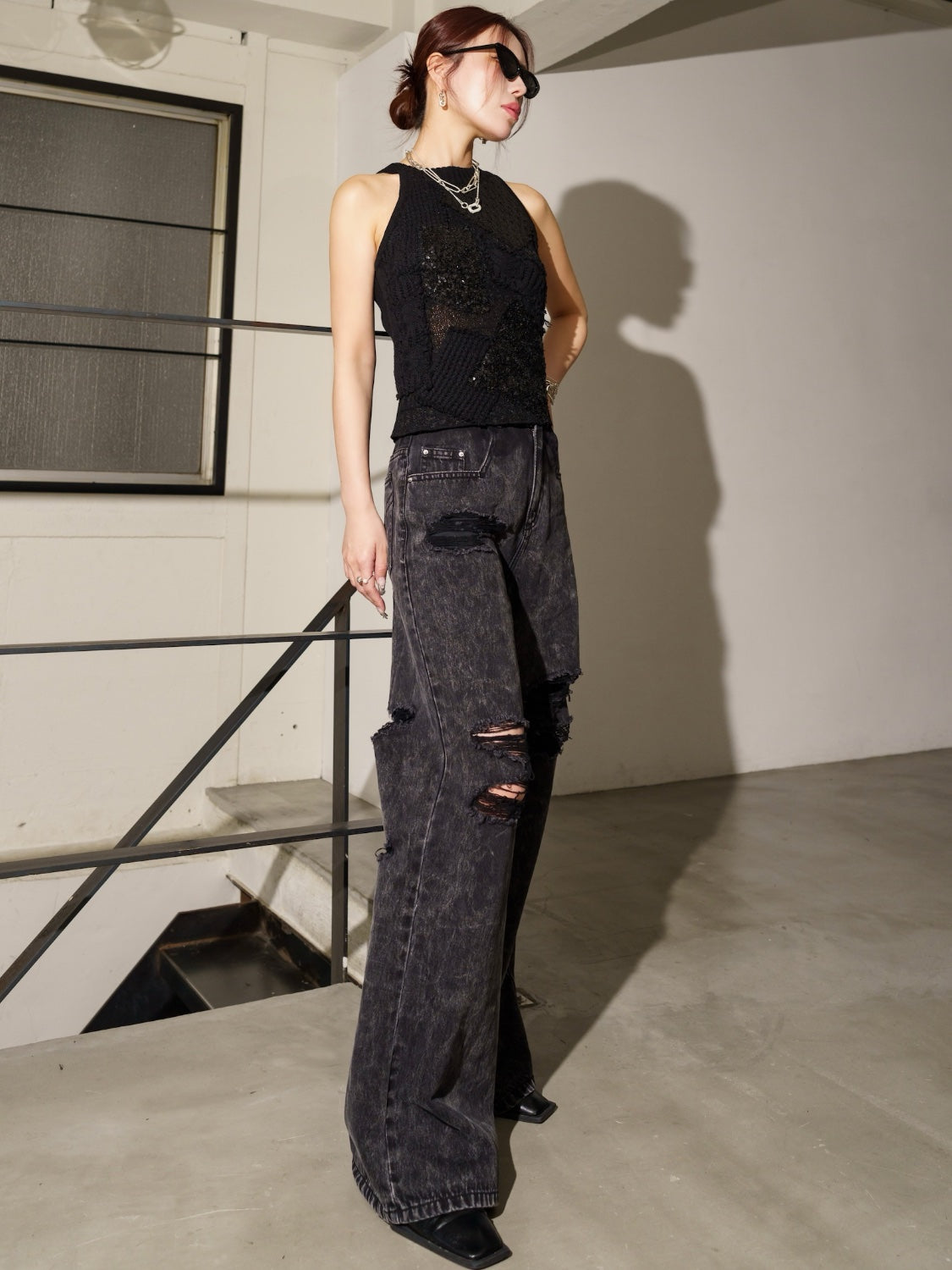 ダメージ ワイド DENIM
