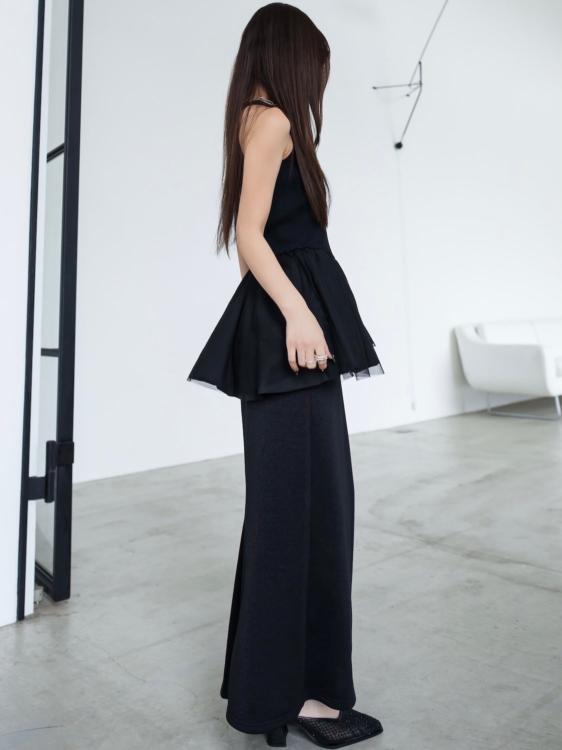 ニット ドッキング バルーンペプラム