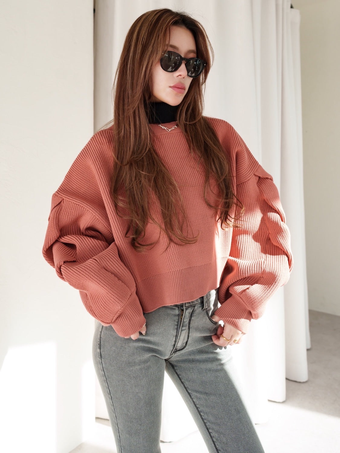 2way sleeve design cardigan