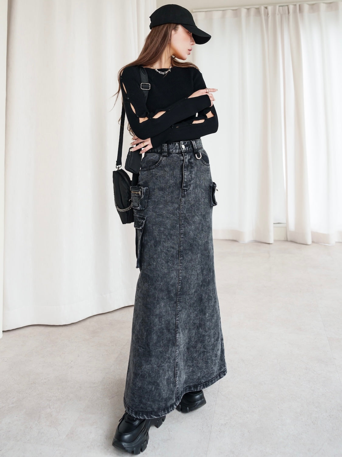 BUTTON-SLEEVE ニット トップス