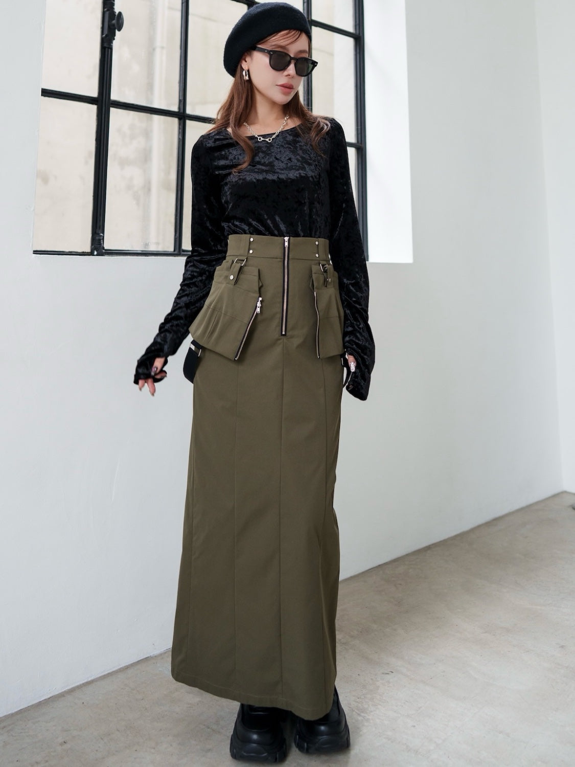 MODEL:159cm<br>COLOR:ブラック