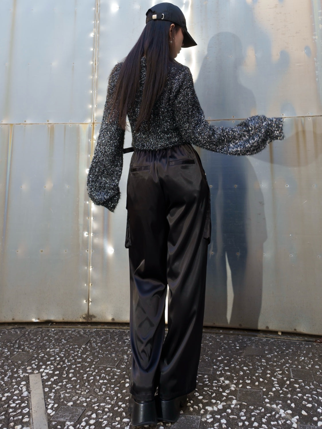 Cropped ラメ KNIT トップス