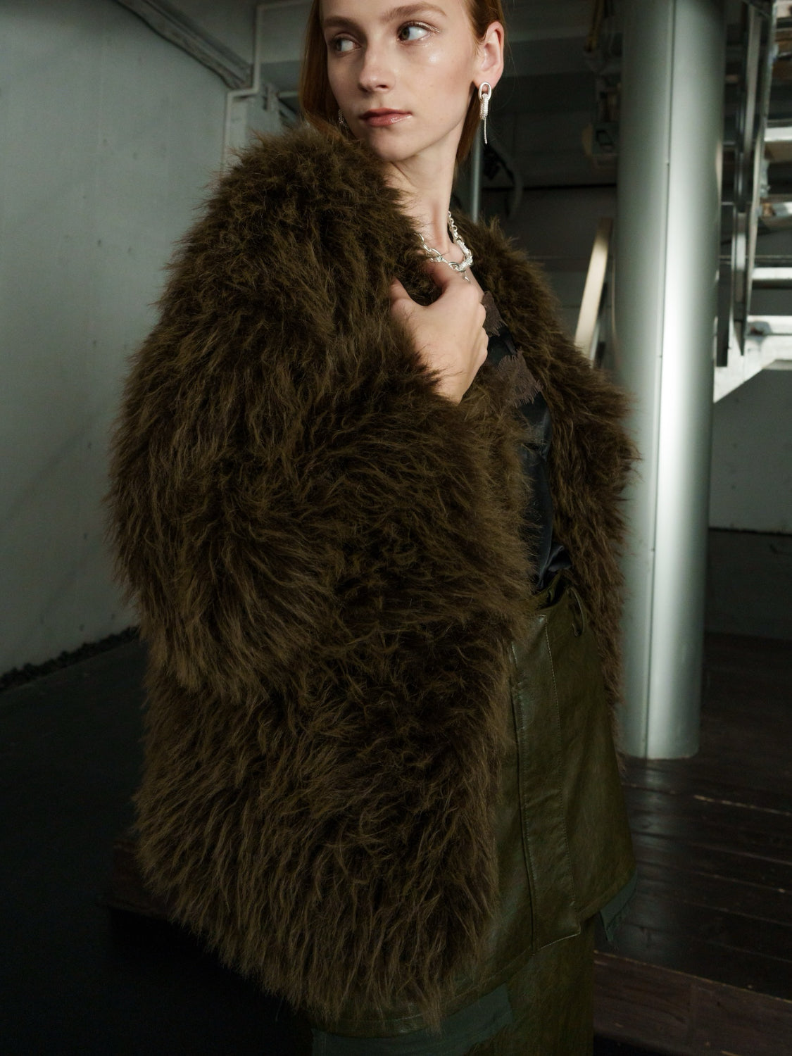 ノーカラー チベット Fur コート