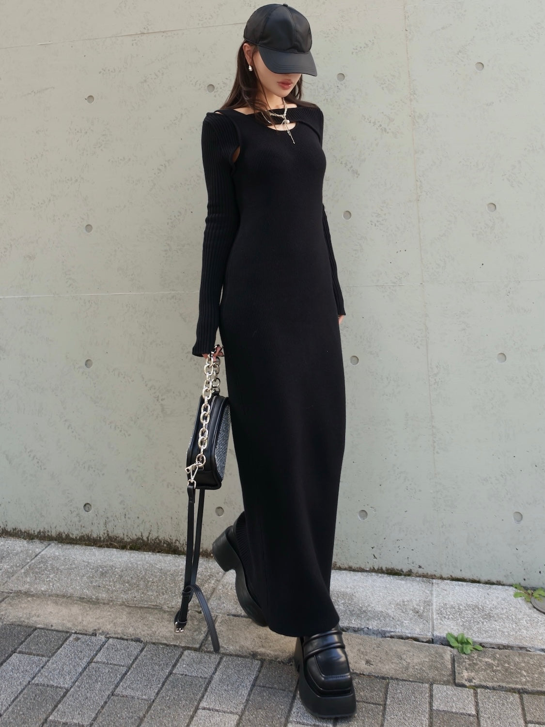 レイヤーライク Rib KNIT ワンピース