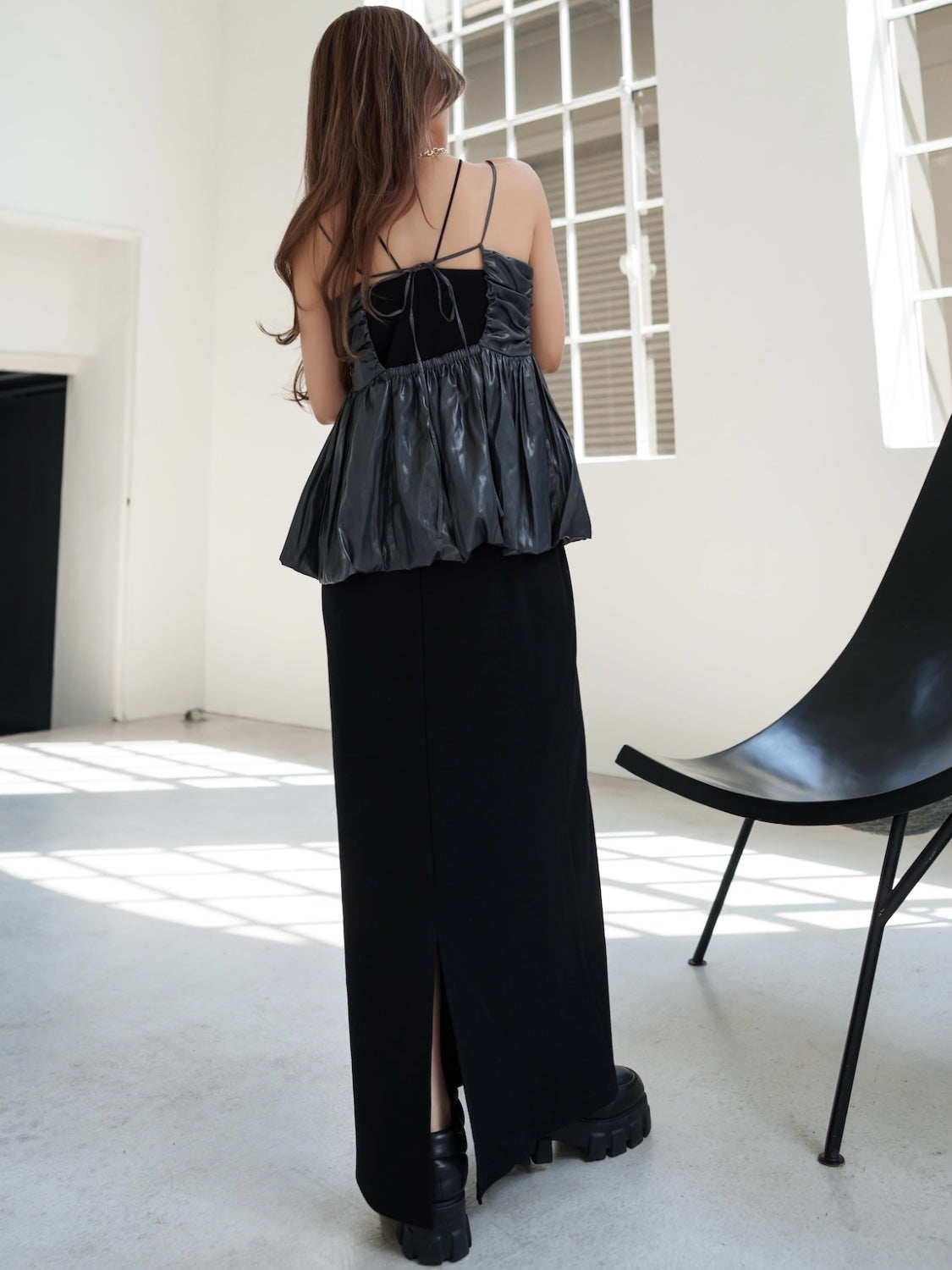 レザーライク ぺプラム Camisole