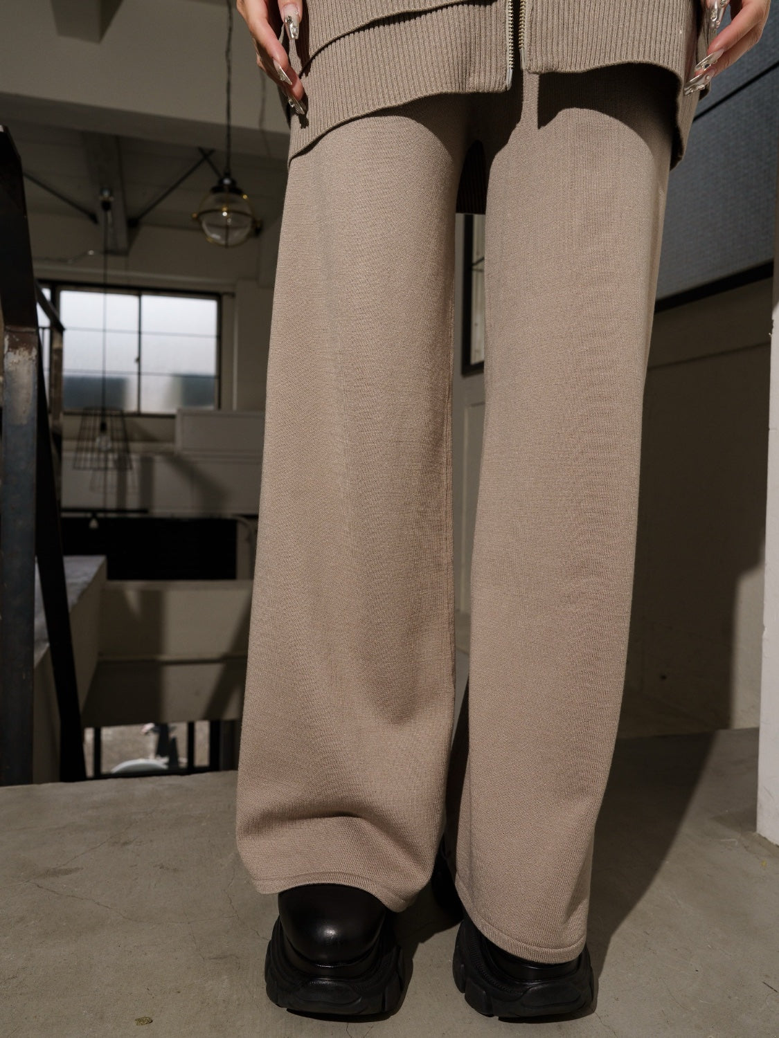 レイヤーライク フーディー KNIT セットアップ