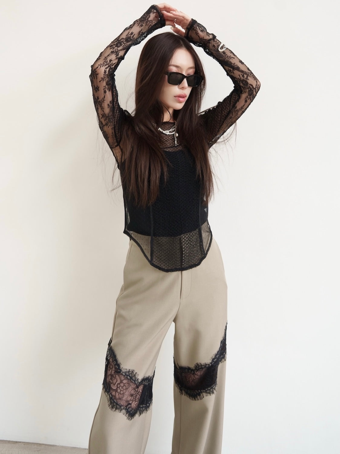 Lace Switch Wide Slacks