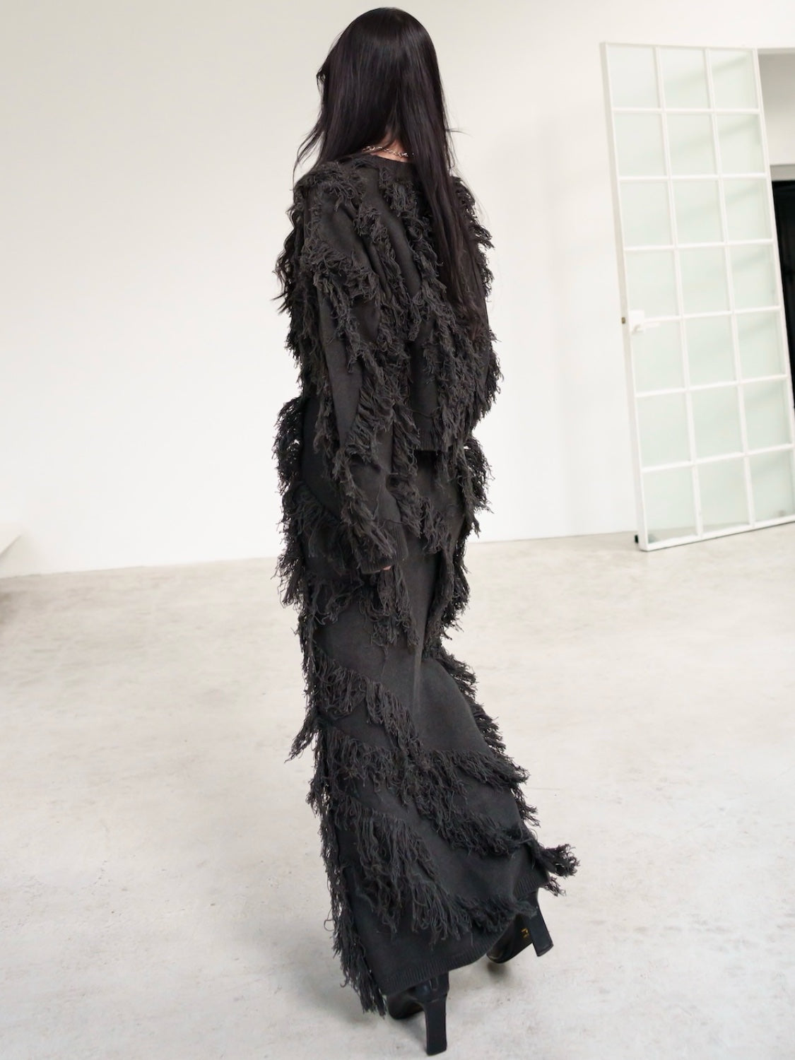 ウェーブ Fringe Knit セットアップ